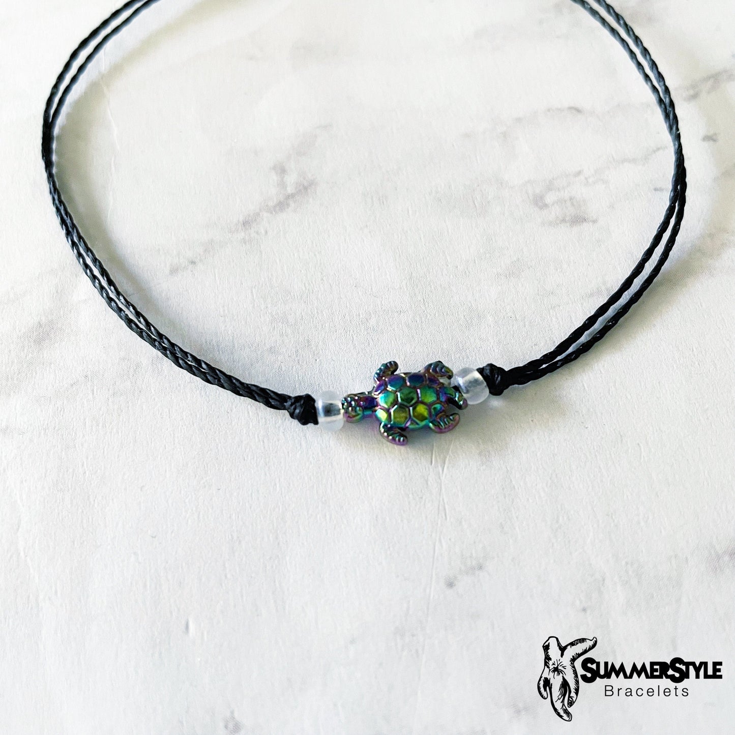 Oil Slick Sea Turtle Adjustable Waterproof Bracelet, Sea Turtle Bracelet, Sea Turtle Jewelry, SummerStyle Bracelets