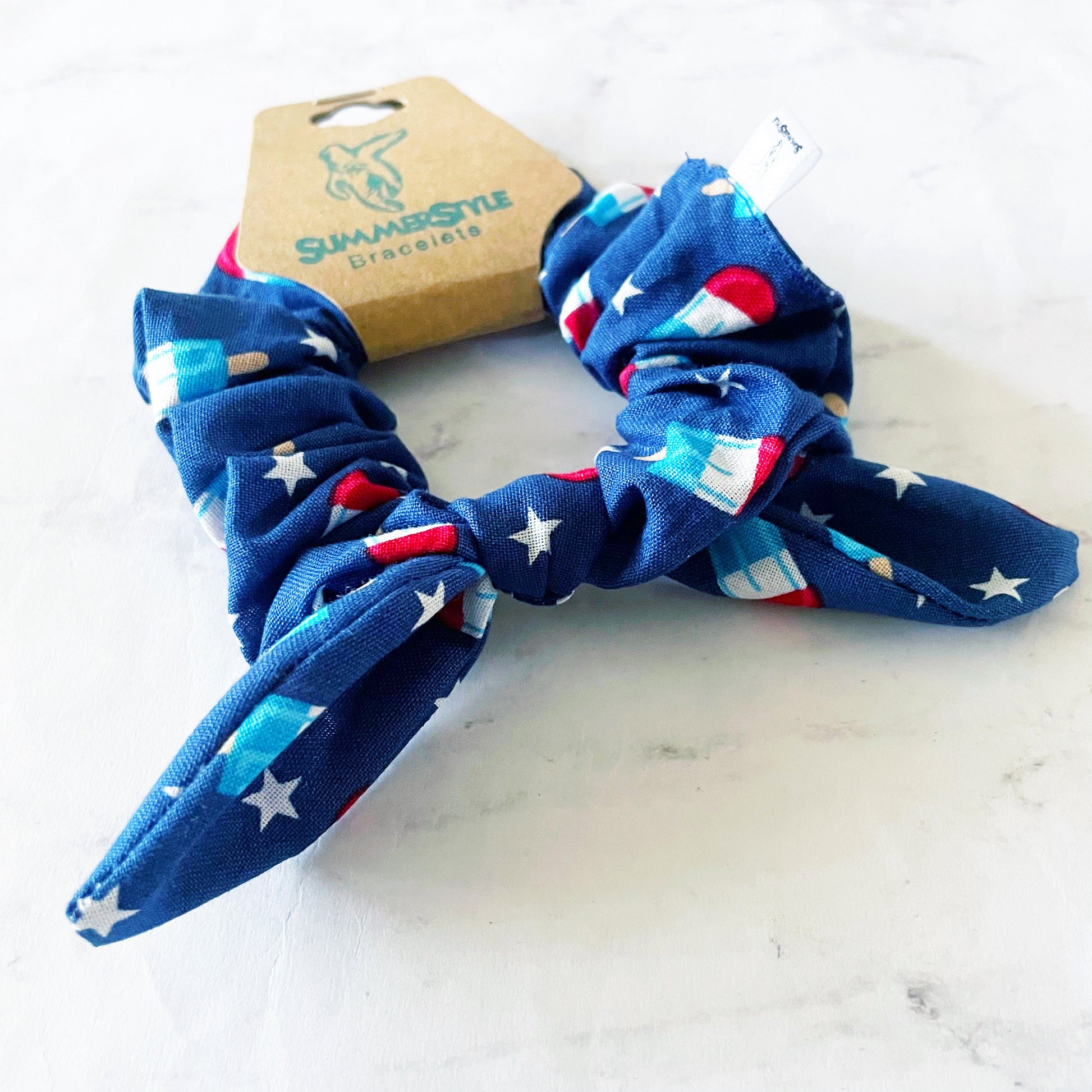 Patriotic Popsicle Bow Scrunchie, July 4th Accessories, Hair Accessories, Bow Hair Tie, SummerStyle Bracelets