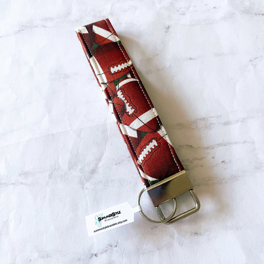 Football Key Fob Wristlet, 5.5in Wristlet Lanyard, Keychain Wristlet, Handmade Lanyard, SummerStyle Bracelets