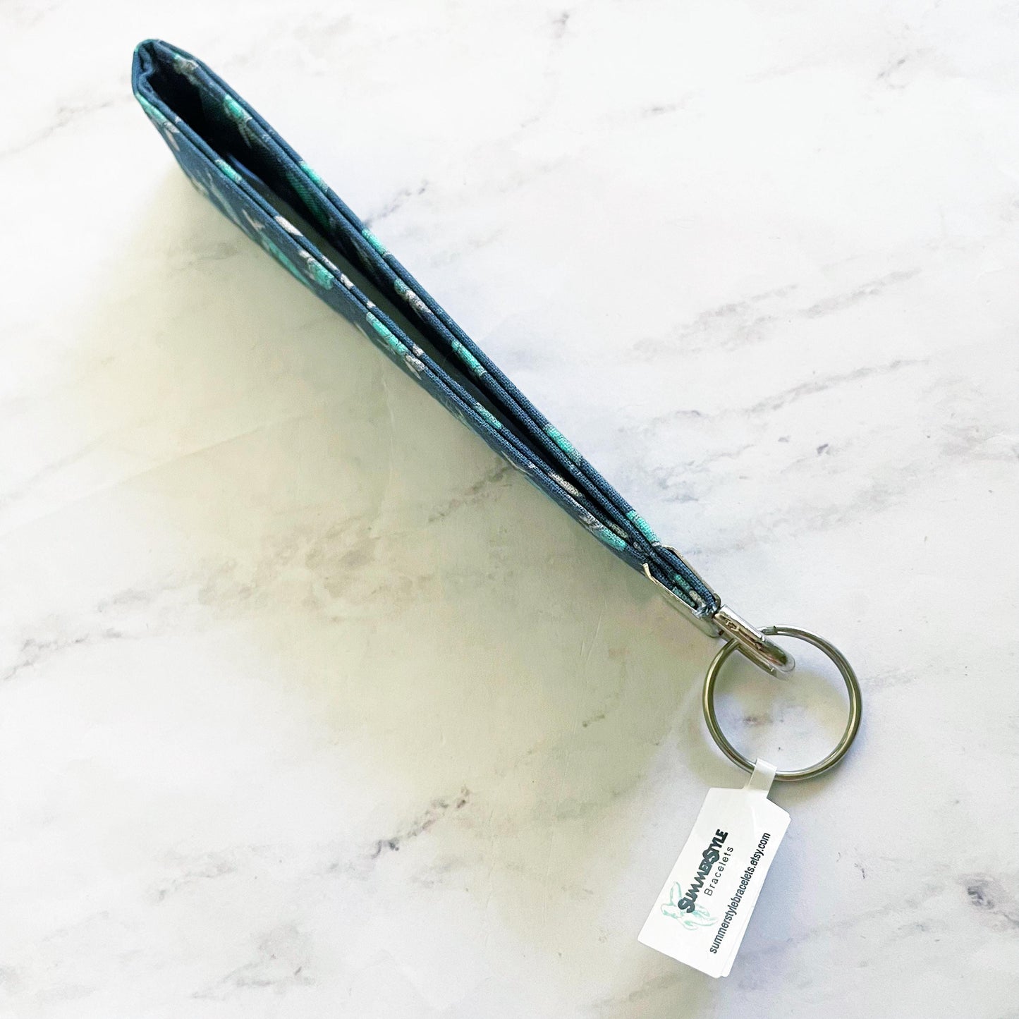 Teal Sea Turtle Key Fob Wristlet, 6.5in Wristlet Lanyard, Keychain Wristlet, Handmade Lanyard, SummerStyle Bracelets