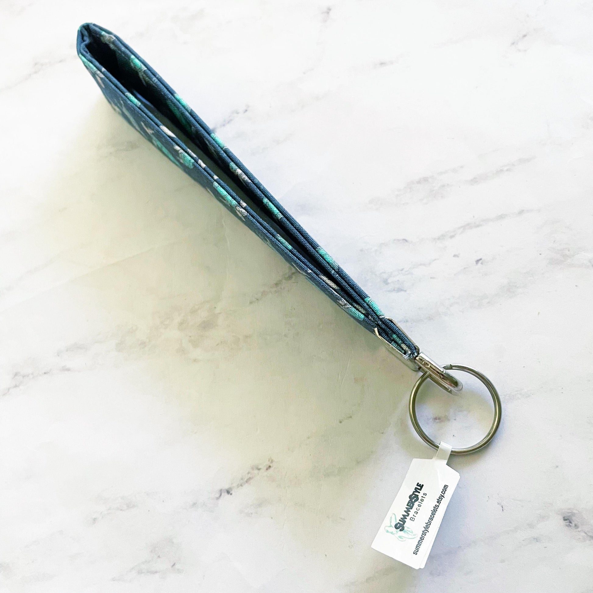 Teal Sea Turtle Key Fob Wristlet, 6.5in Wristlet Lanyard, Keychain Wristlet, Handmade Lanyard, SummerStyle Bracelets