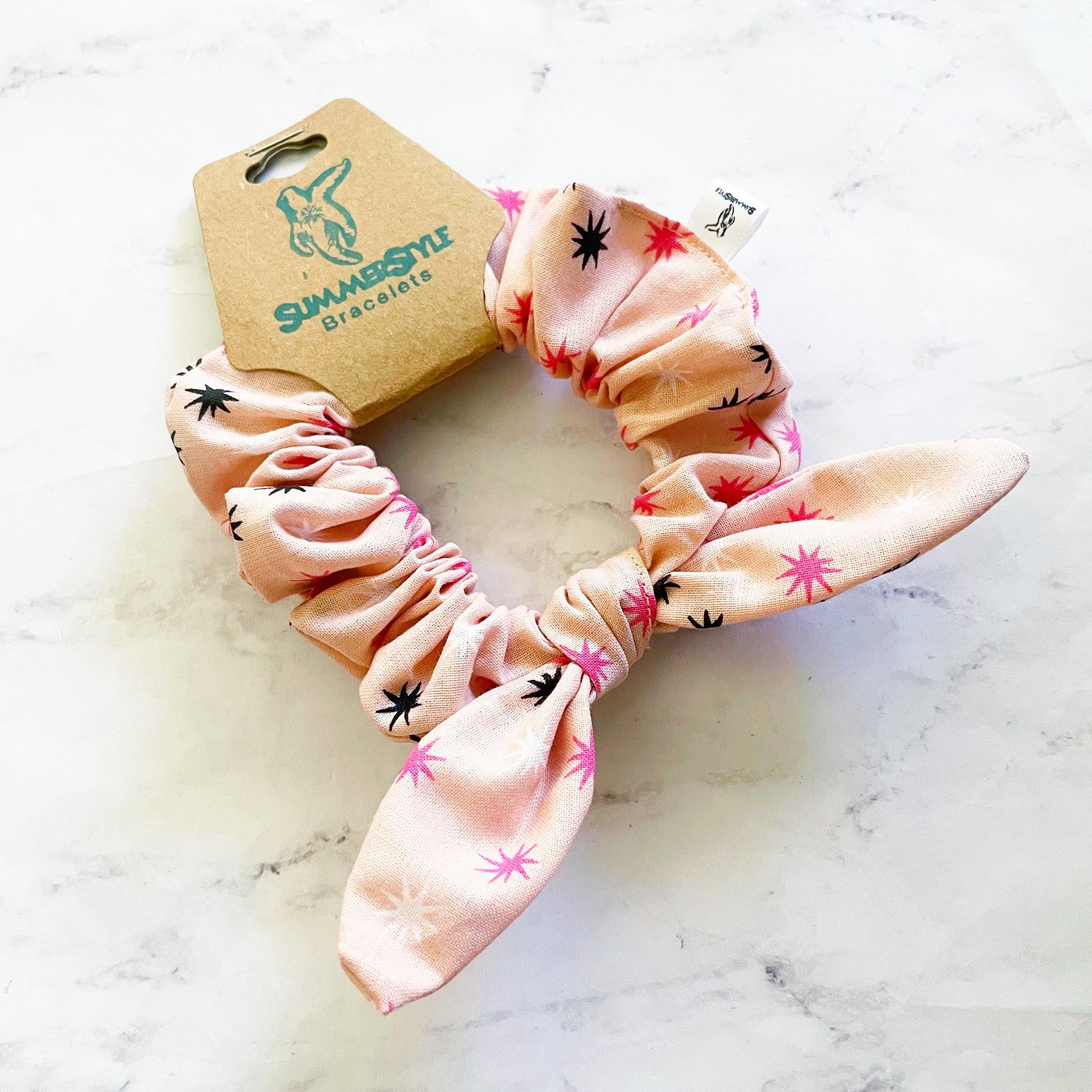 Atomic Stars Scrunchie, Scrunched Bow Hair Tie, Hair Accessories, Retro Gift, SummerStyle Bracelets