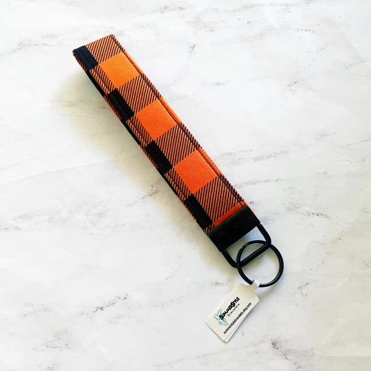 Halloween Plaid Key Fob Wristlet, Wristlet Keychain, Halloween Wristlet, Handmade Lanyard, SummerStyle Bracelets