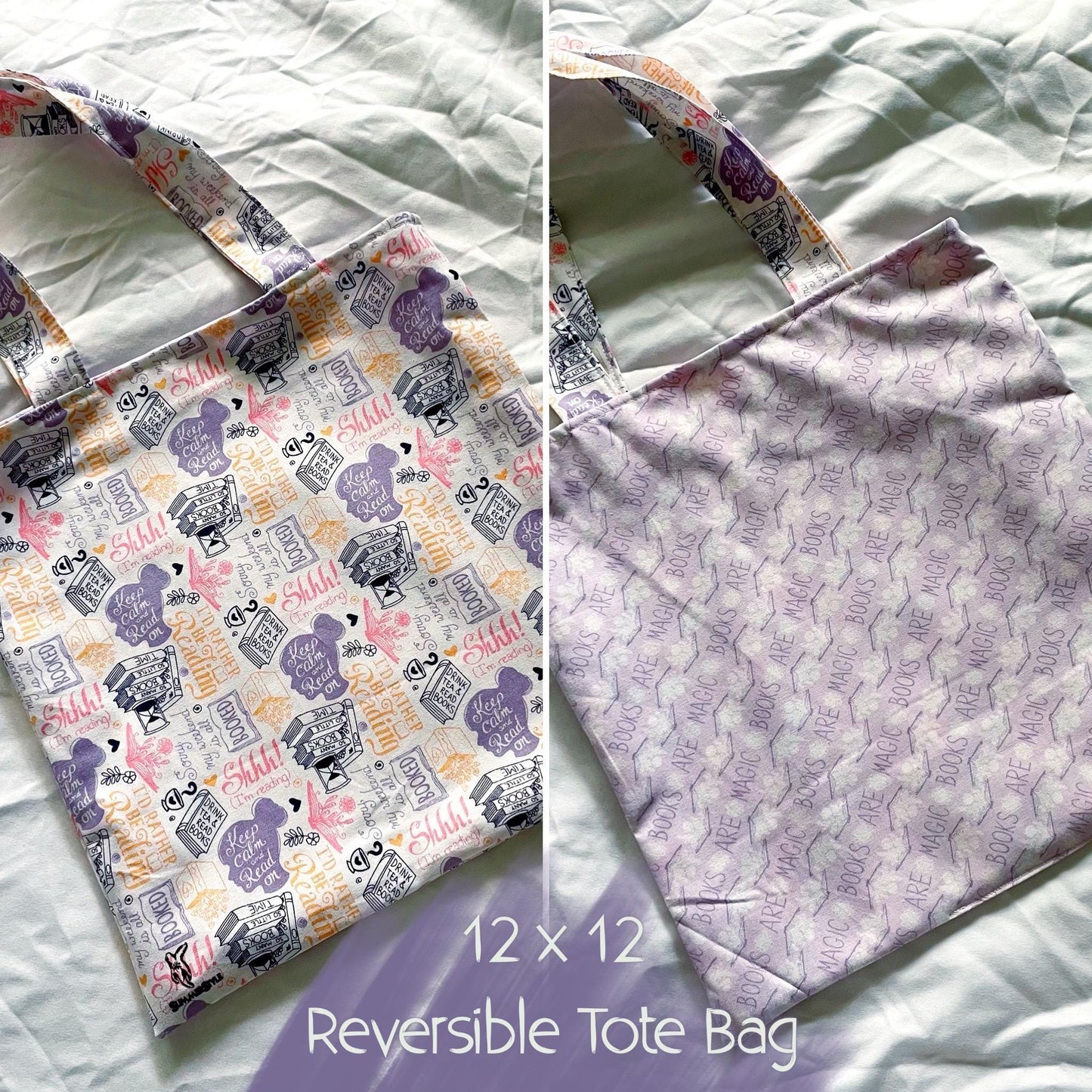 Book Girly Reversible Bookish Tote Bag, Reversible Tote, Tablet Bag, Book Tote, SummerStyle Bracelets