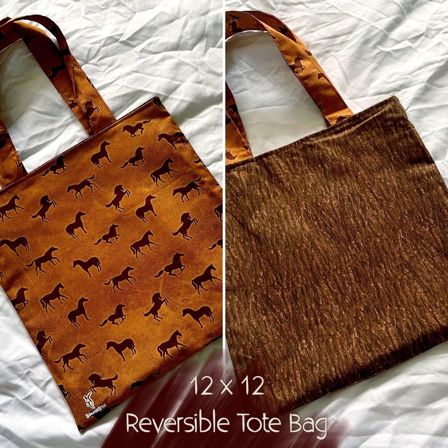 Hold Your Horses Reversible Bookish Tote Bag, Reversible Tote, Tablet Bag, Book Tote, SummerStyle Bracelets