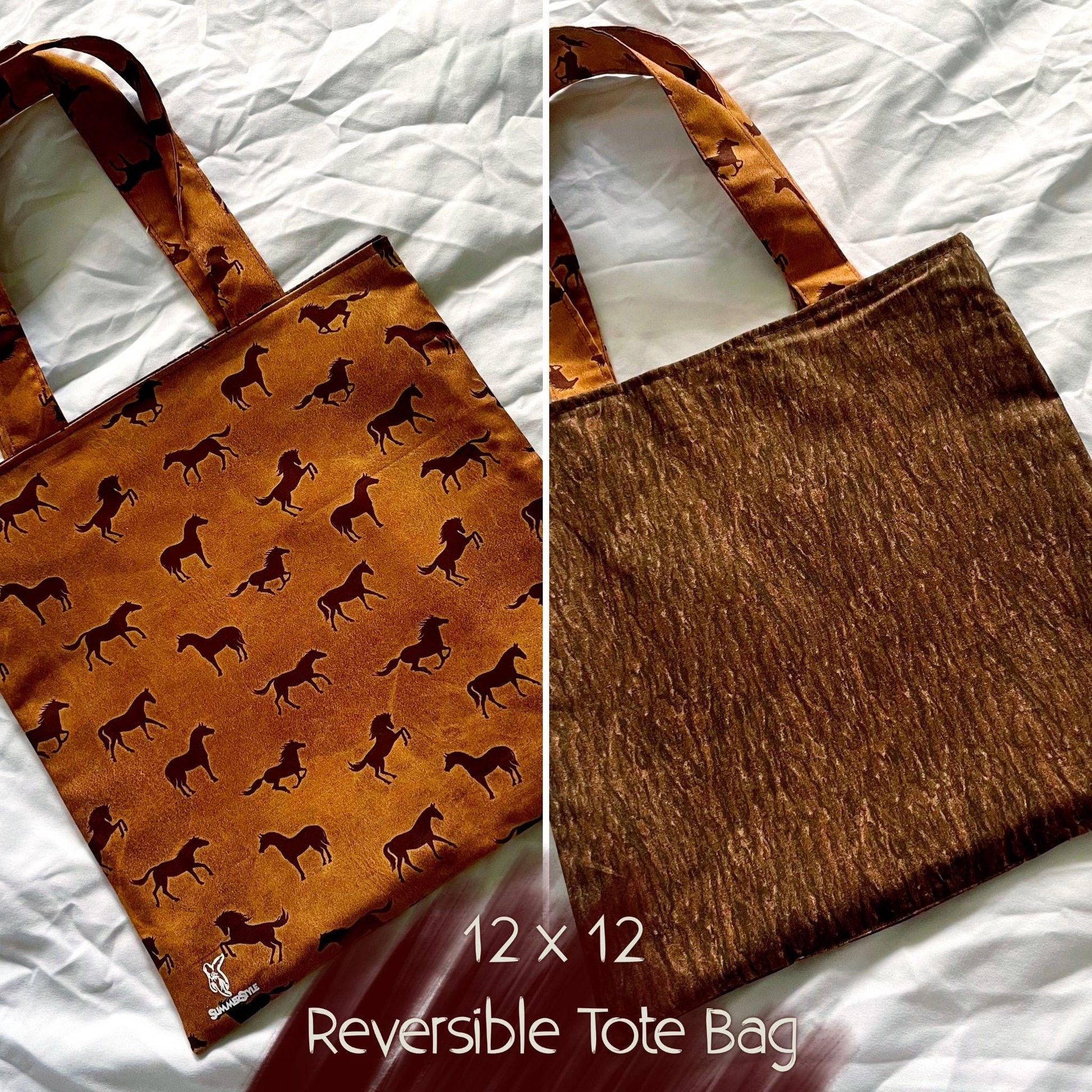 Hold Your Horses Reversible Bookish Tote Bag, Reversible Tote, Tablet Bag, Book Tote, SummerStyle Bracelets