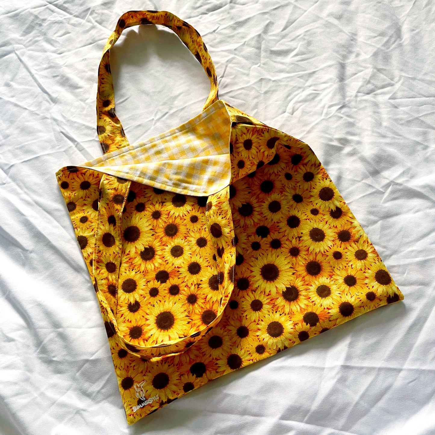Sunny Sunflower Reversible Bookish Tote Bag, Reversible Tote, Tablet Bag, Book Tote, SummerStyle Bracelets