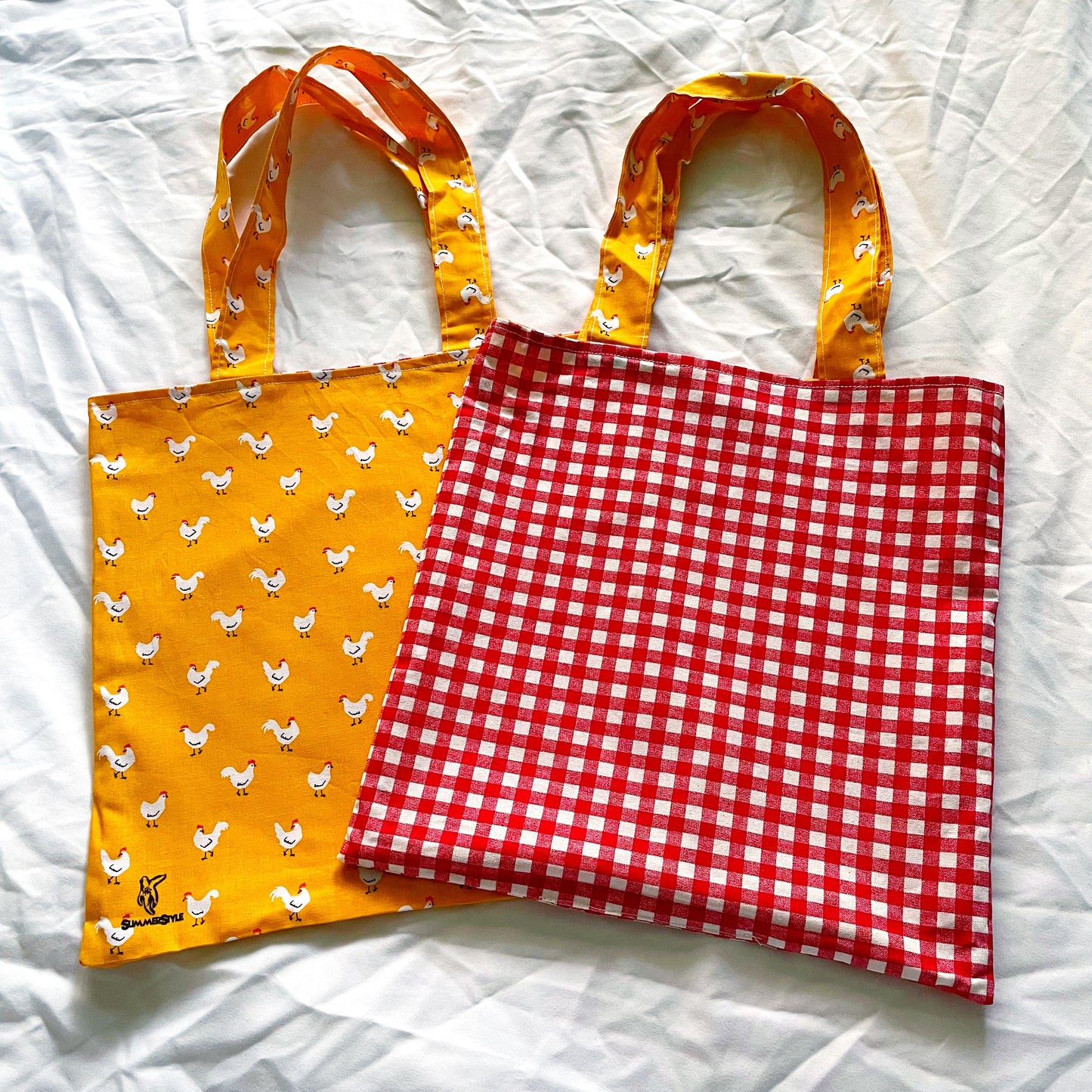 Golden Chicken Reversible Bookish Tote Bag, Reversible Tote, Tablet Bag, Book Tote, SummerStyle Bracelets