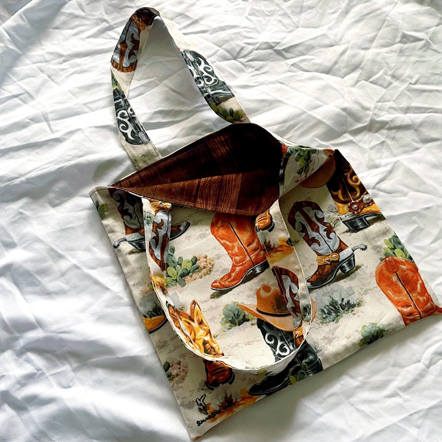 Country Cowboy Boots Reversible Bookish Tote Bag, Reversible Tote, Tablet Bag, Book Tote, SummerStyle Bracelets