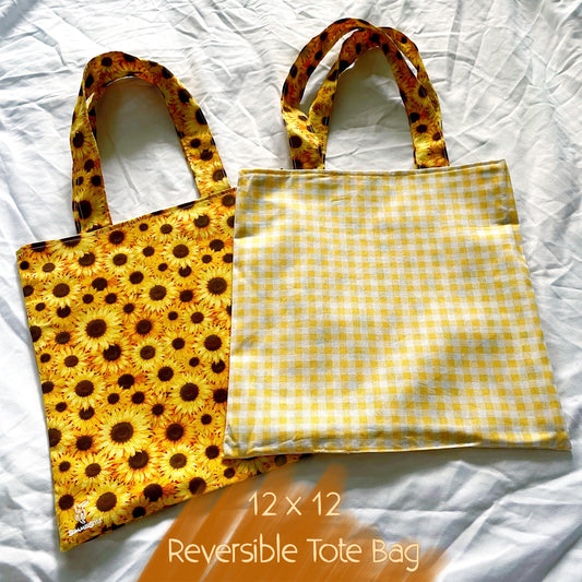 Sunny Sunflower Reversible Bookish Tote Bag, Reversible Tote, Tablet Bag, Book Tote, SummerStyle Bracelets