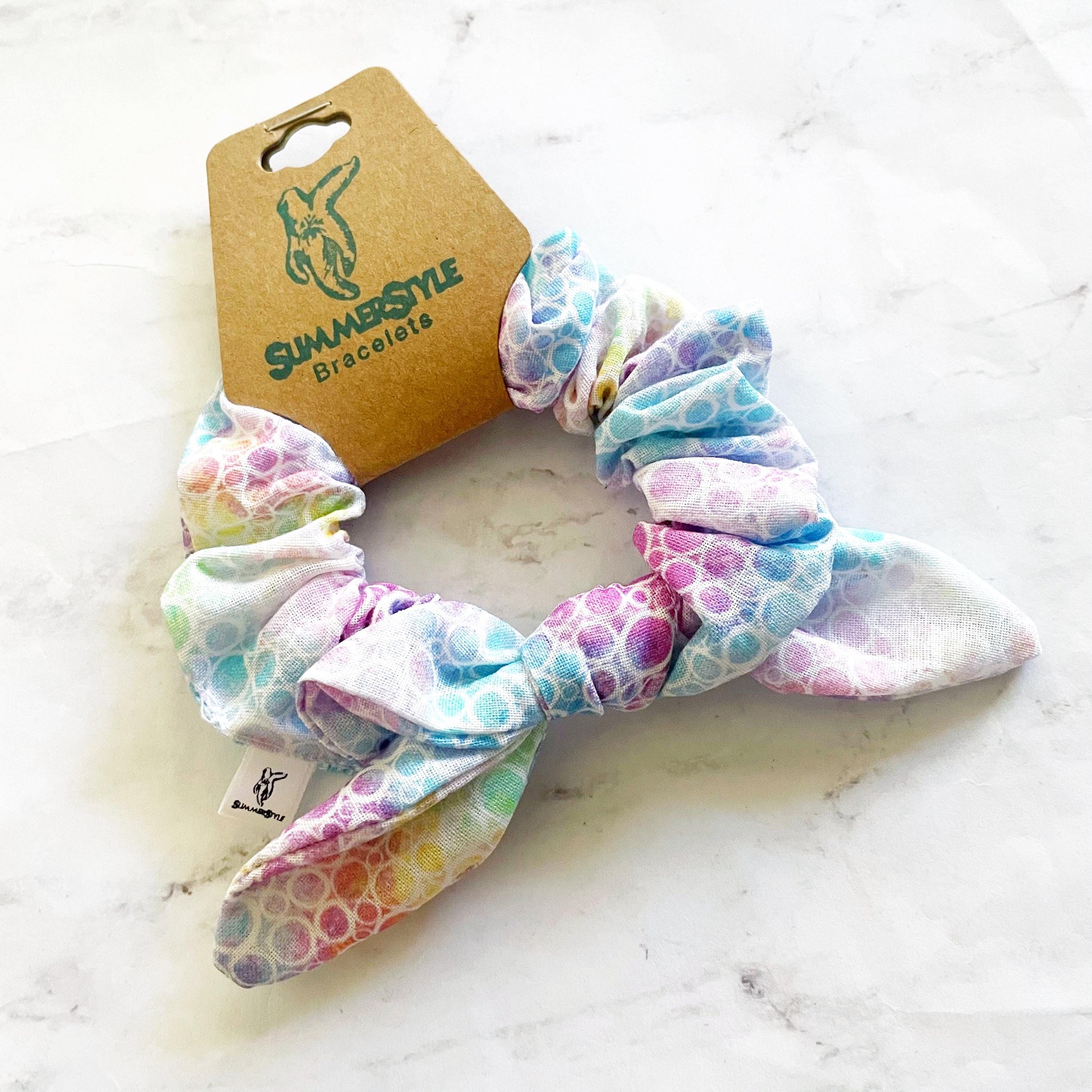 Mermaid Bubbles Bow Scrunchie, Hair Bow, Mermaid Gift, Hair Accessories, SummerStyle Bracelets