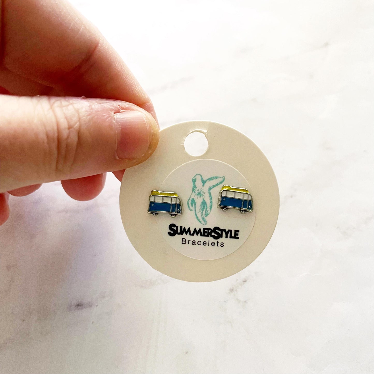 Mini Enamel Surf Van Stud Earrings, Stud Earrings, Surf Earrings, SummerStyle Bracelets
