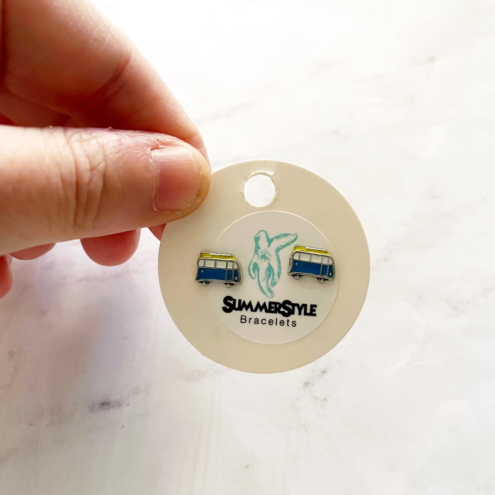 Mini Enamel Surf Van Stud Earrings, Stud Earrings, Surf Earrings, SummerStyle Bracelets