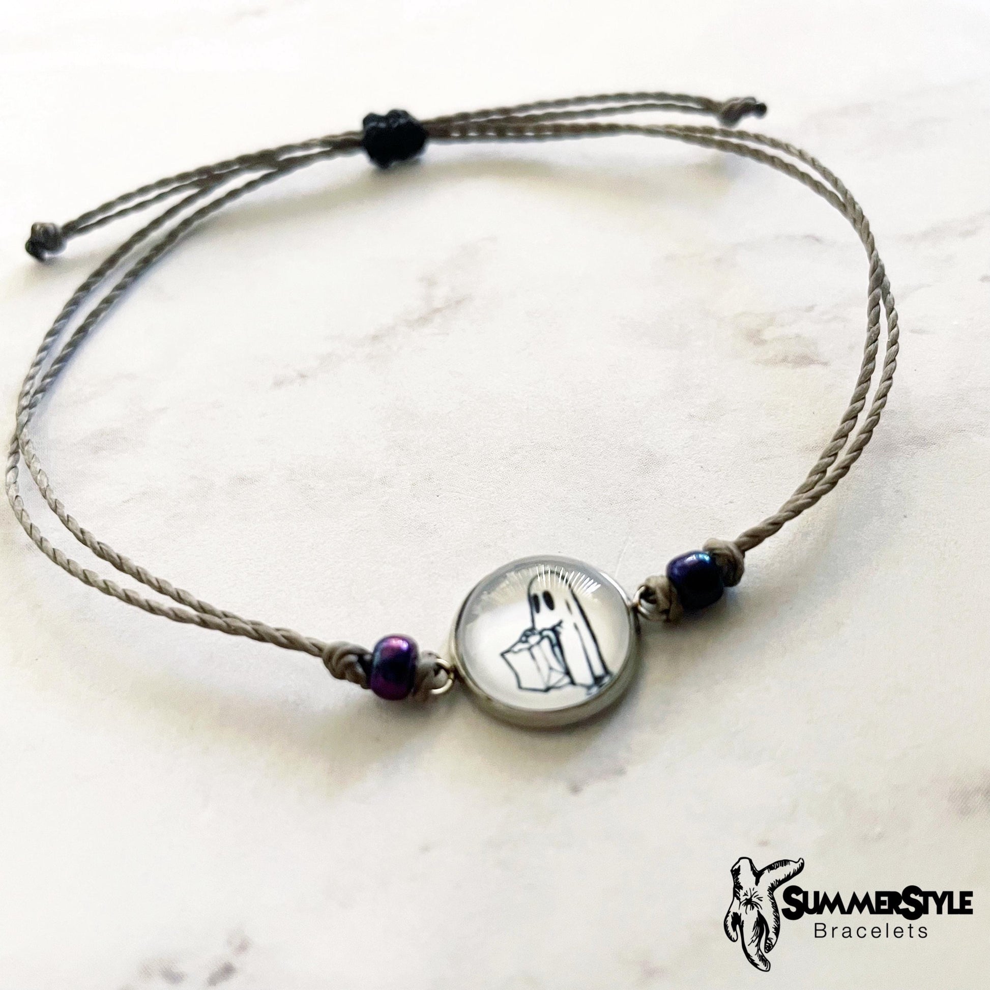 HALLOWEEN Trick or Treating Ghost Adjustable Waterproof Bracelet, Spooky Season Bracelet, Halloween Bracelet, SummerStyle Bracelets