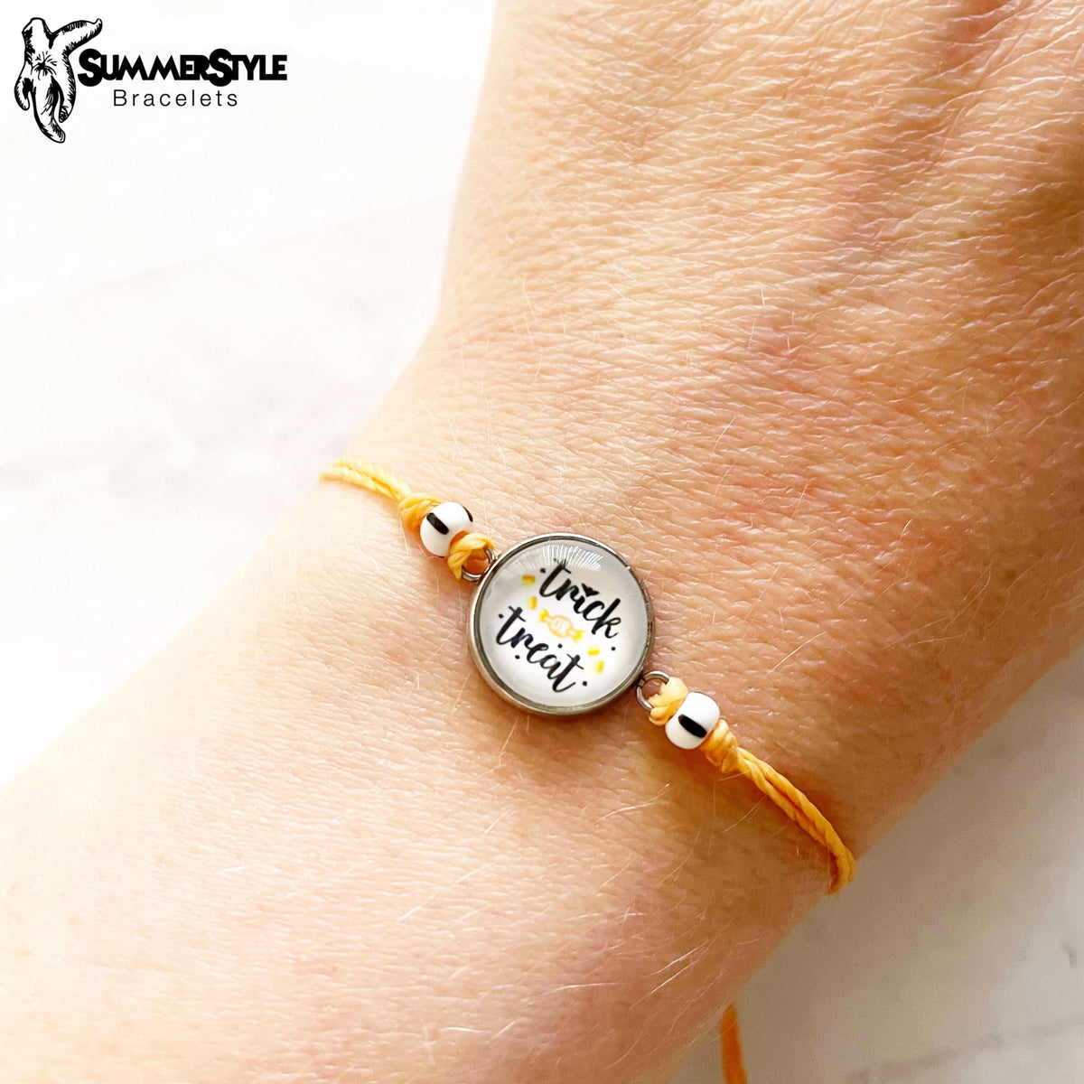 HALLOWEEN Trick or Treat Adjustable Waterproof Bracelet, Halloween Jewelry, Spooky Bracelet, SummerStyle Bracelets
