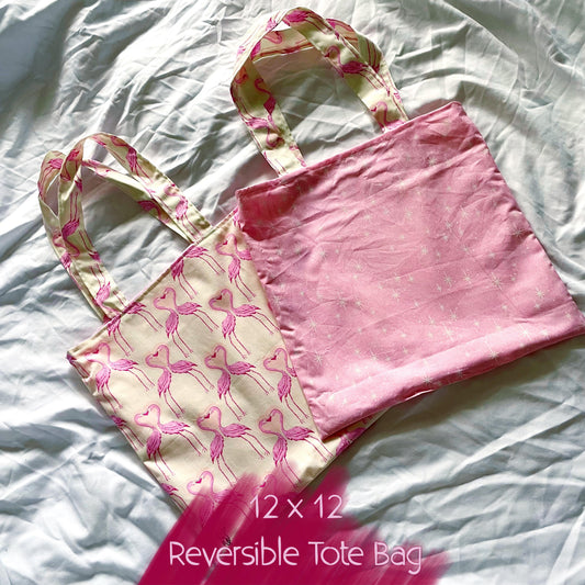Flirty Flamingo Reversible Bookish Tote Bag, Reversible Tote, Tablet Bag, Book Tote, SummerStyle Bracelets