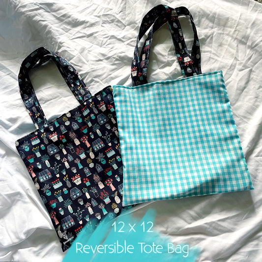 Happy House Plants Reversible Bookish Tote Bag, Reversible Tote, Tablet Bag, Book Tote, SummerStyle Bracelets