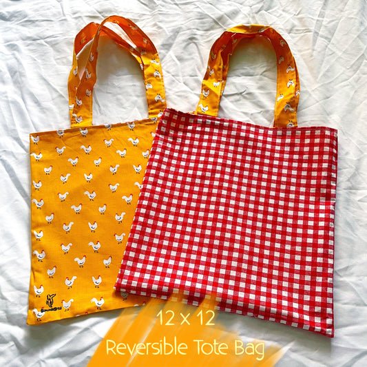 Golden Chicken Reversible Bookish Tote Bag, Reversible Tote, Tablet Bag, Book Tote, SummerStyle Bracelets
