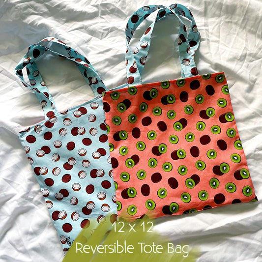 Tropical Fruit Reversible Bookish Tote Bag, Reversible Tote, Tablet Bag, Book Tote, SummerStyle Bracelets