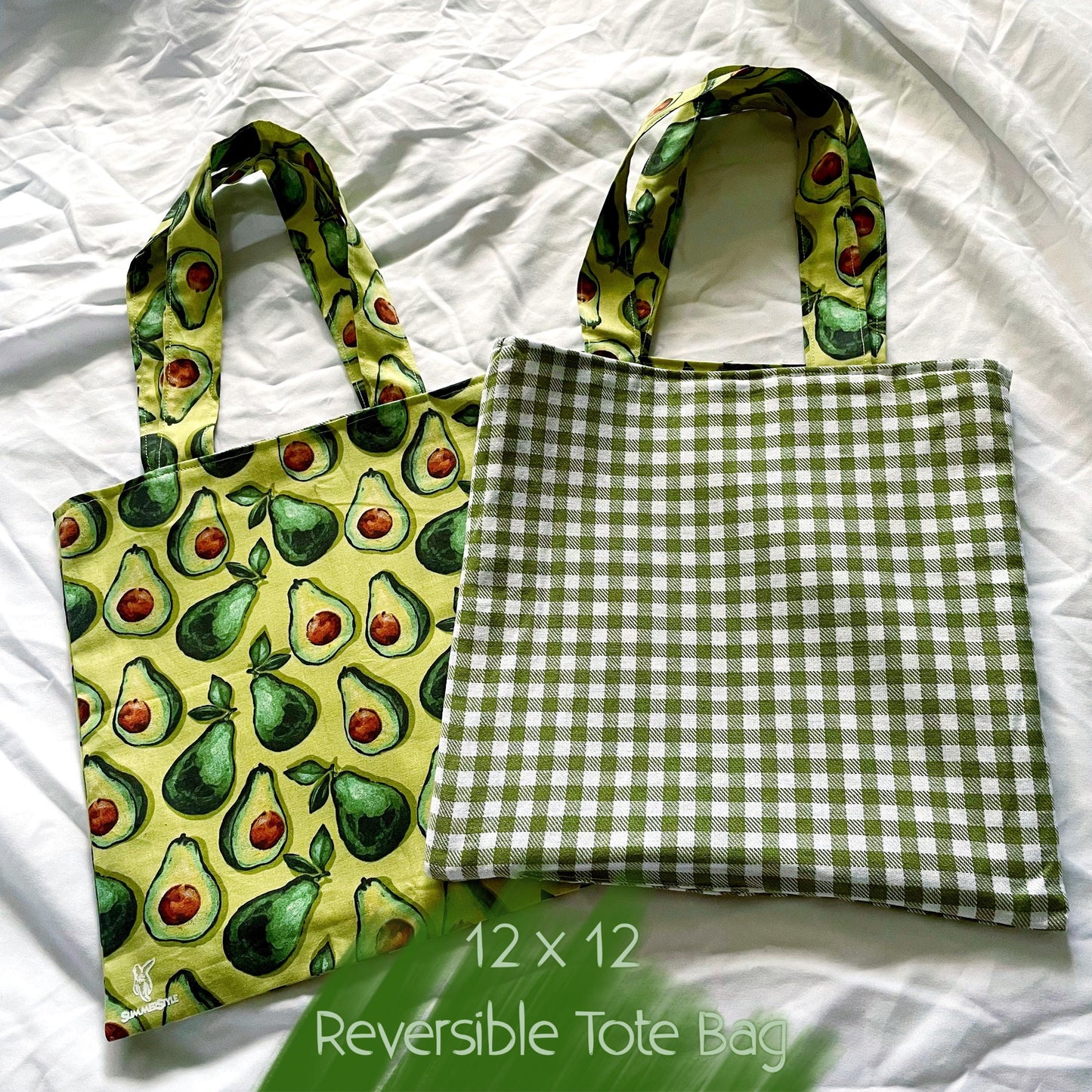 Rustic Avocado Reversible Bookish Tote Bag, Reversible Tote, Tablet Bag, Book Tote, SummerStyle Bracelets