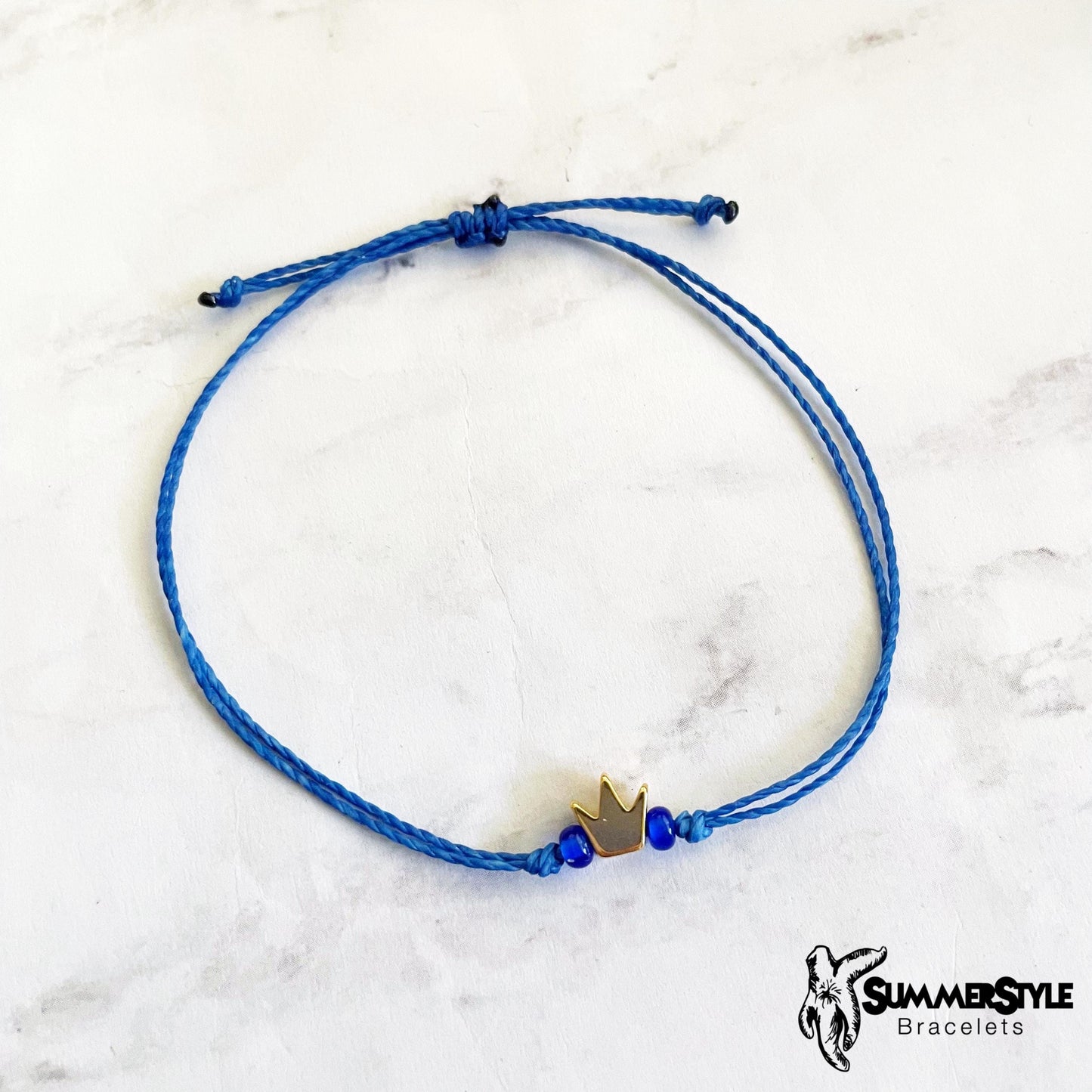 Dainty Crown Adjustable Waterproof Bracelet, Blue Bracelet, Friendship Bracelets, Hope Jewelry, SummerStyle Bracelets