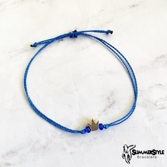 Dainty Crown Adjustable Waterproof Bracelet, Blue Bracelet, Friendship Bracelets, Hope Jewelry, SummerStyle Bracelets