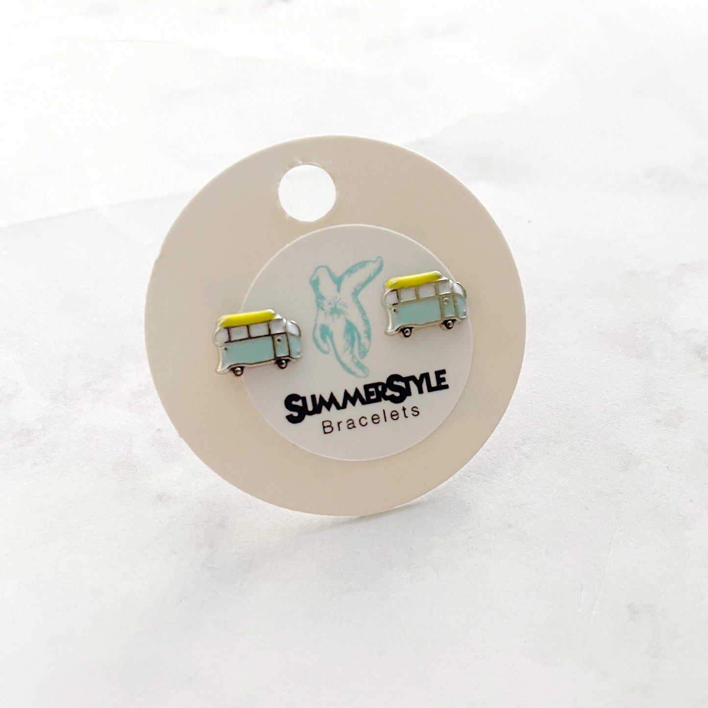 Mini Enamel Surf Van Stud Earrings, Stud Earrings, Surf Earrings, SummerStyle Bracelets