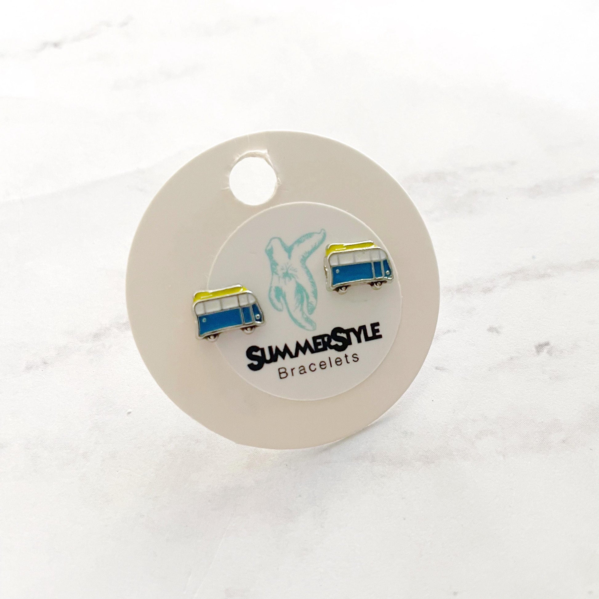 Mini Enamel Surf Van Stud Earrings, Stud Earrings, Surf Earrings, SummerStyle Bracelets