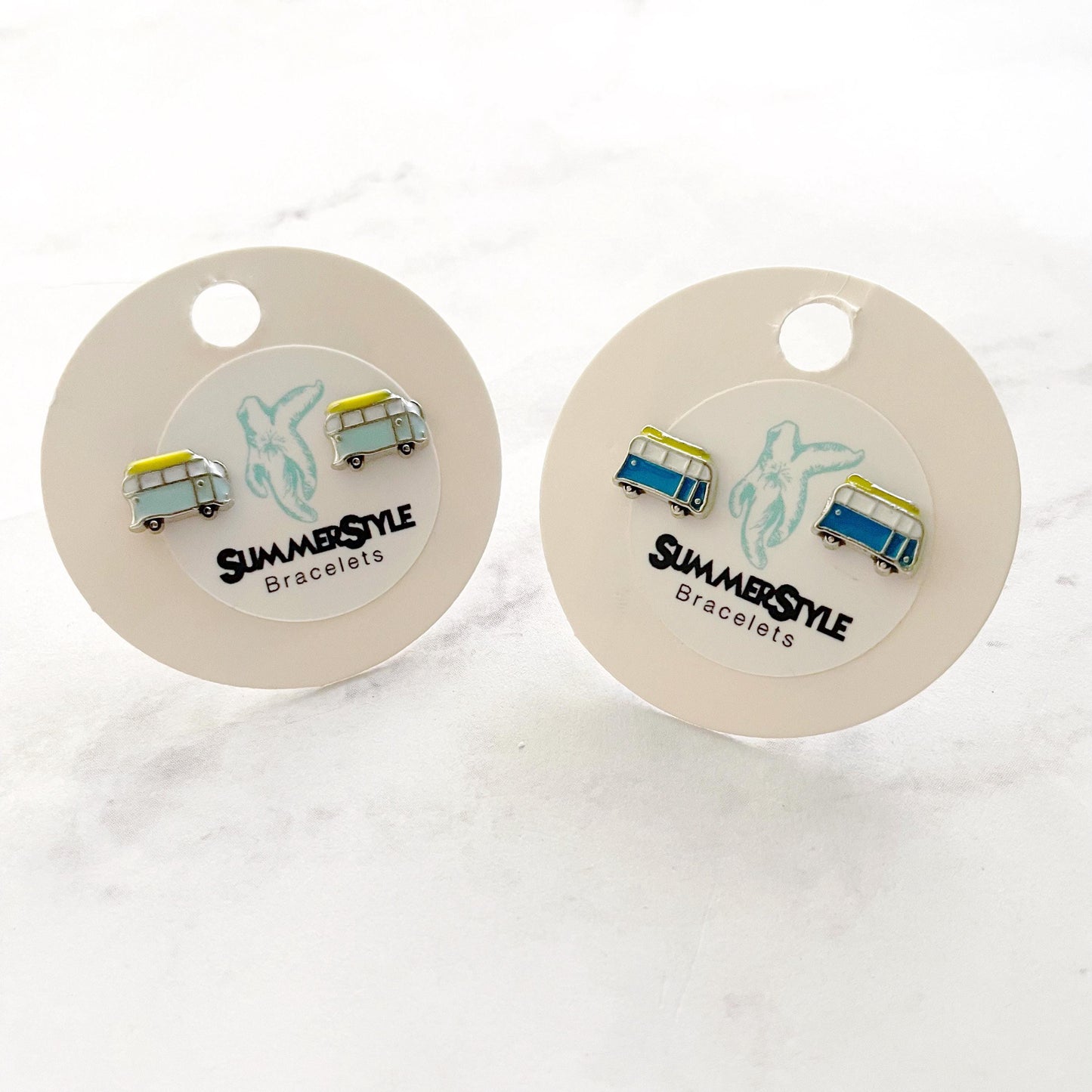 Mini Enamel Surf Van Stud Earrings, Stud Earrings, Surf Earrings, SummerStyle Bracelets
