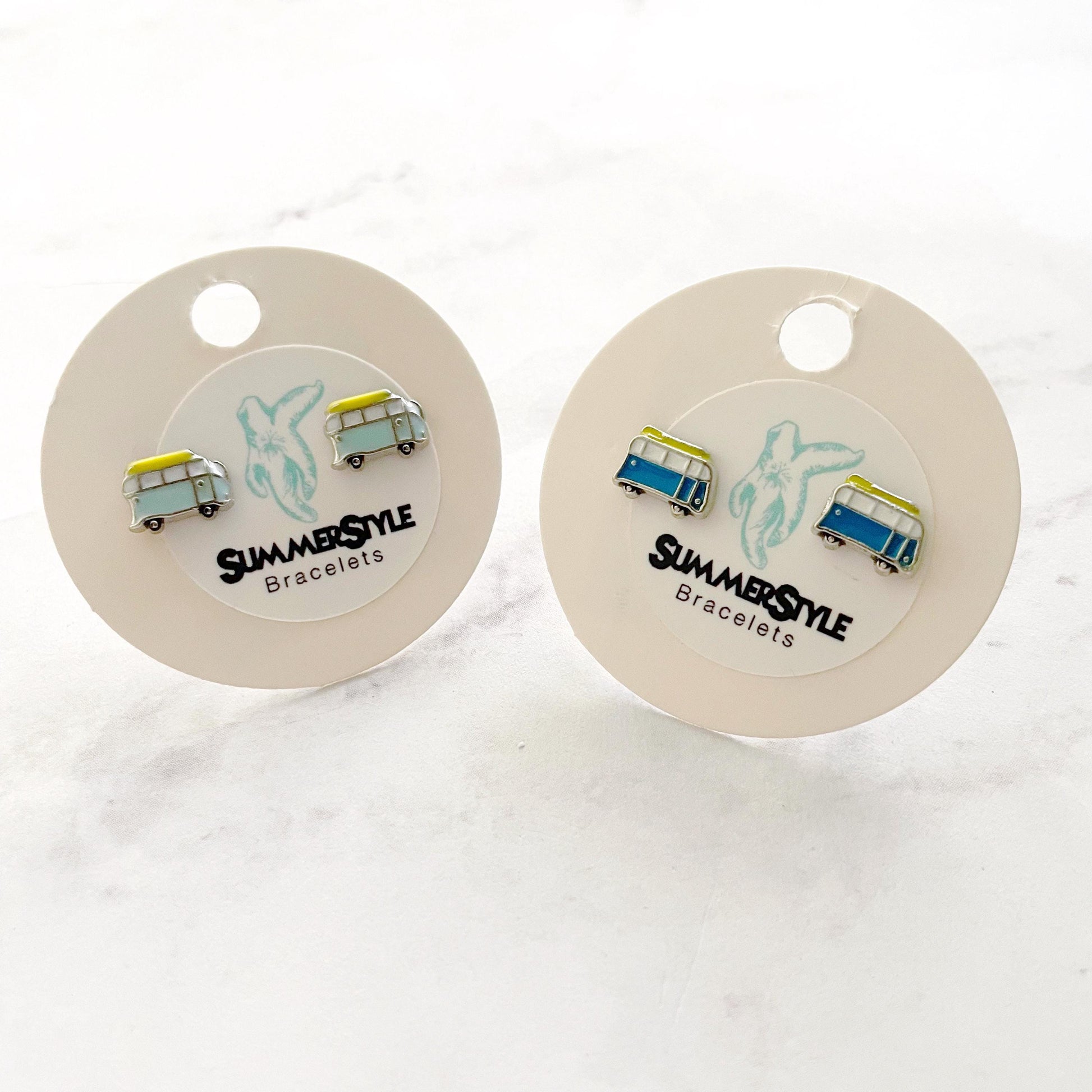 Mini Enamel Surf Van Stud Earrings, Stud Earrings, Surf Earrings, SummerStyle Bracelets