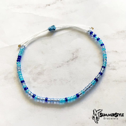 Stackable Blue Beaded Bracelets, Bracelet Stack, Seed Bead Bracelets, Hope Jewelry, SummerStyle Bracelets