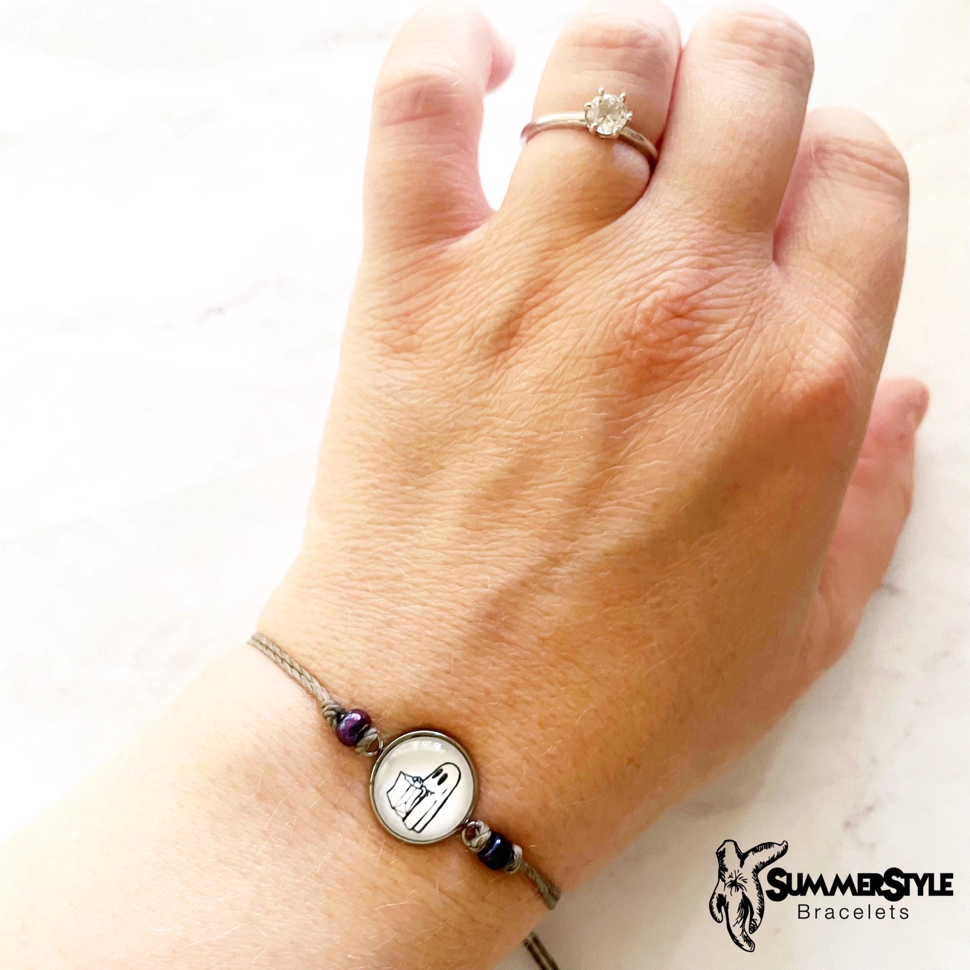 HALLOWEEN Trick or Treating Ghost Adjustable Waterproof Bracelet, Spooky Season Bracelet, Halloween Bracelet, SummerStyle Bracelets