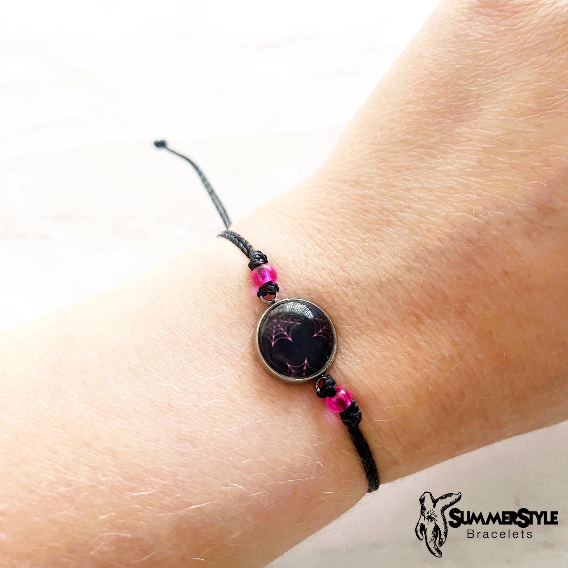 HALLOWEEN Pink Spiderweb Adjustable Waterproof Bracelet, Spooky Season Bracelet, Halloween Bracelet, SummerStyle Bracelets