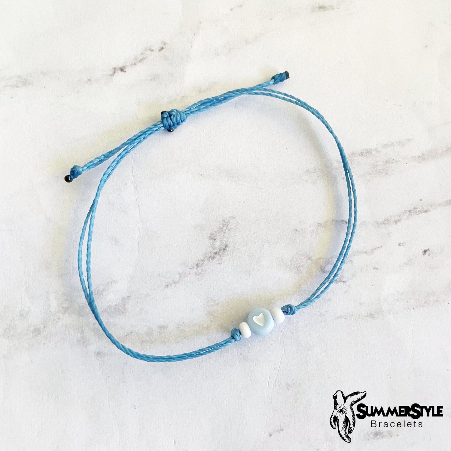 Mini Baby Blue Heart Stackable Adjustable Waterproof Bracelet, Stackable Bracelet, Friendship Bracelet, SummerStyle Bracelets