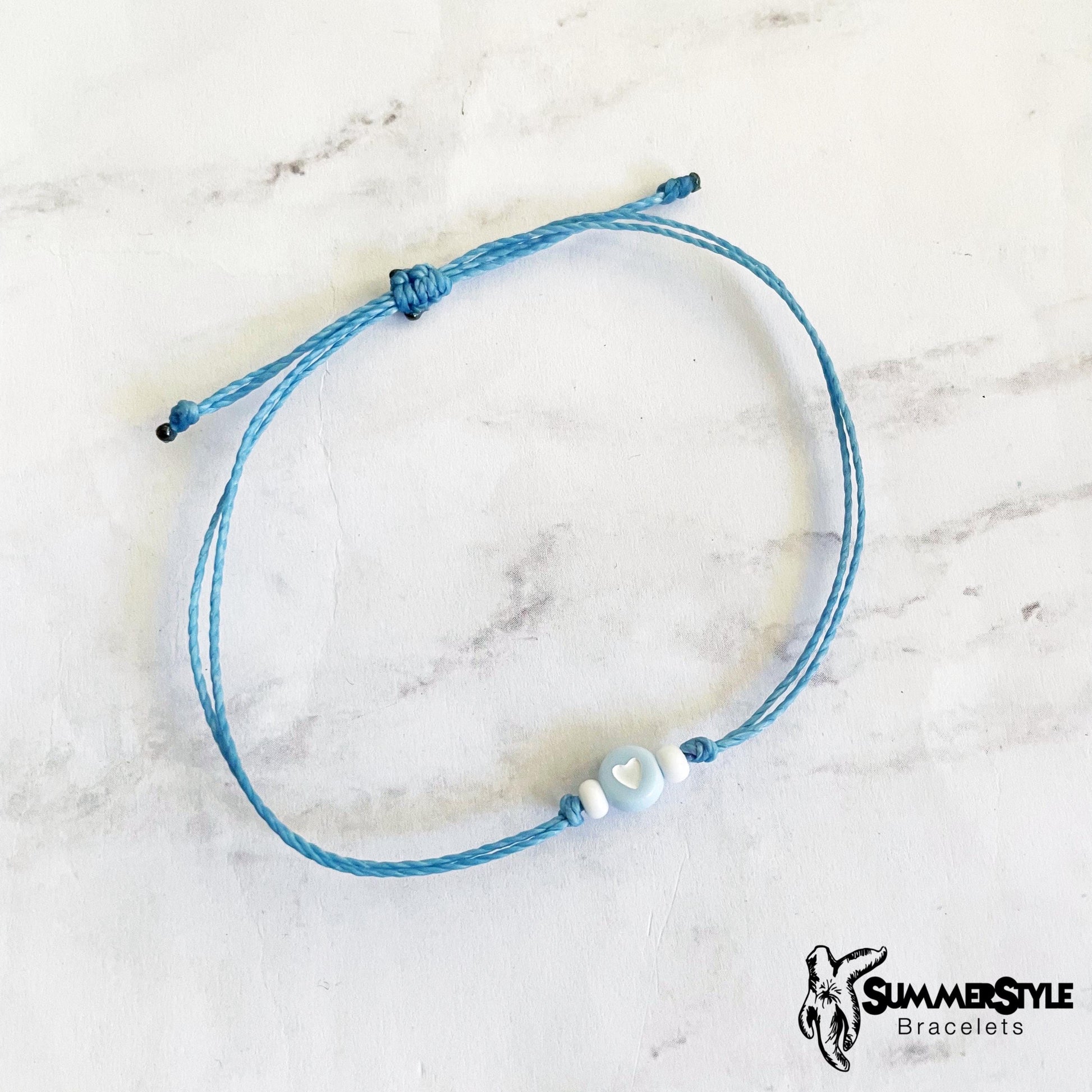 Mini Baby Blue Heart Stackable Adjustable Waterproof Bracelet, Stackable Bracelet, Friendship Bracelet, SummerStyle Bracelets