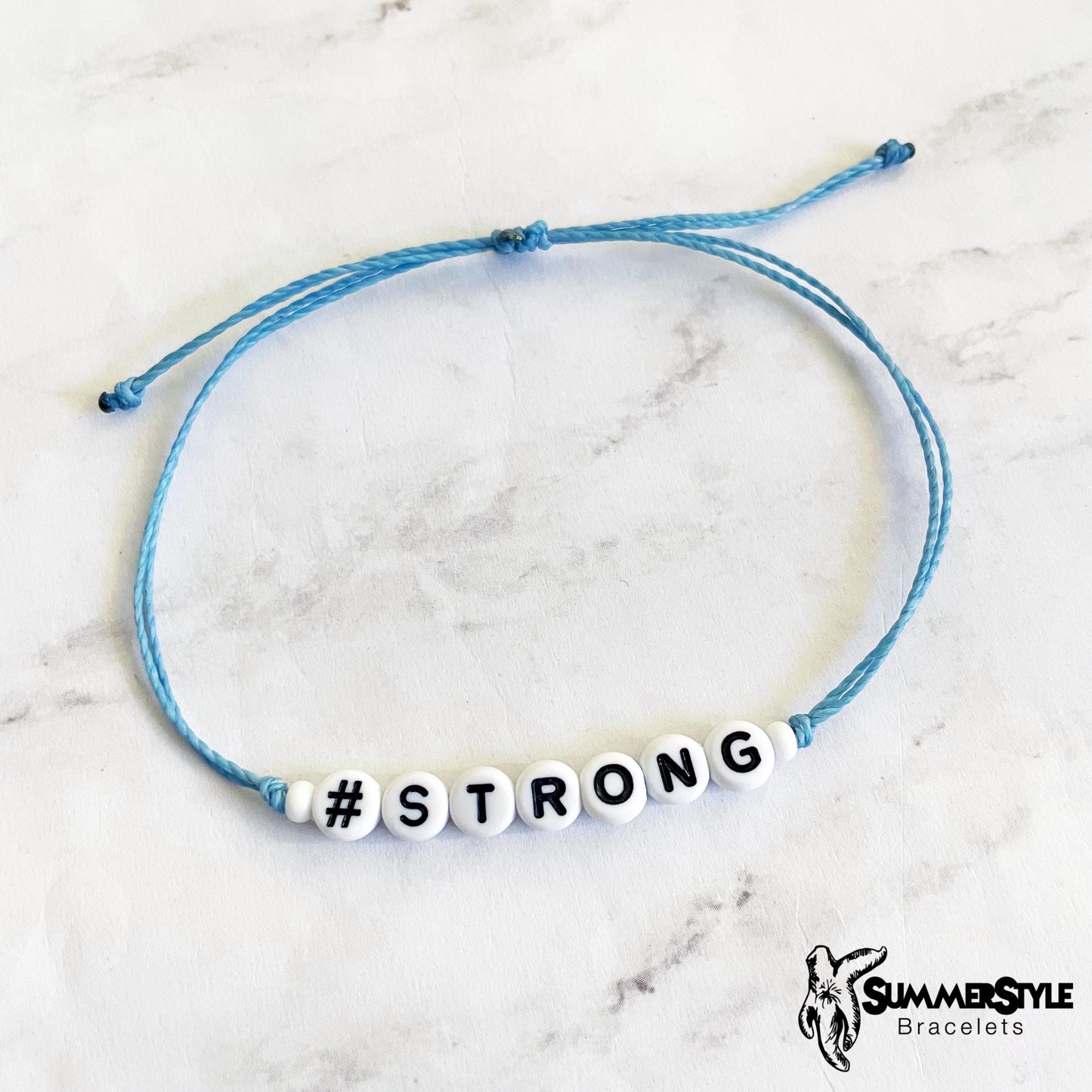 Blue Motivation Adjustable Waterproof Bracelets, Friendship Bracelets, Alpha Bracelets, Hope Bracelets, SummerStyle Bracelets