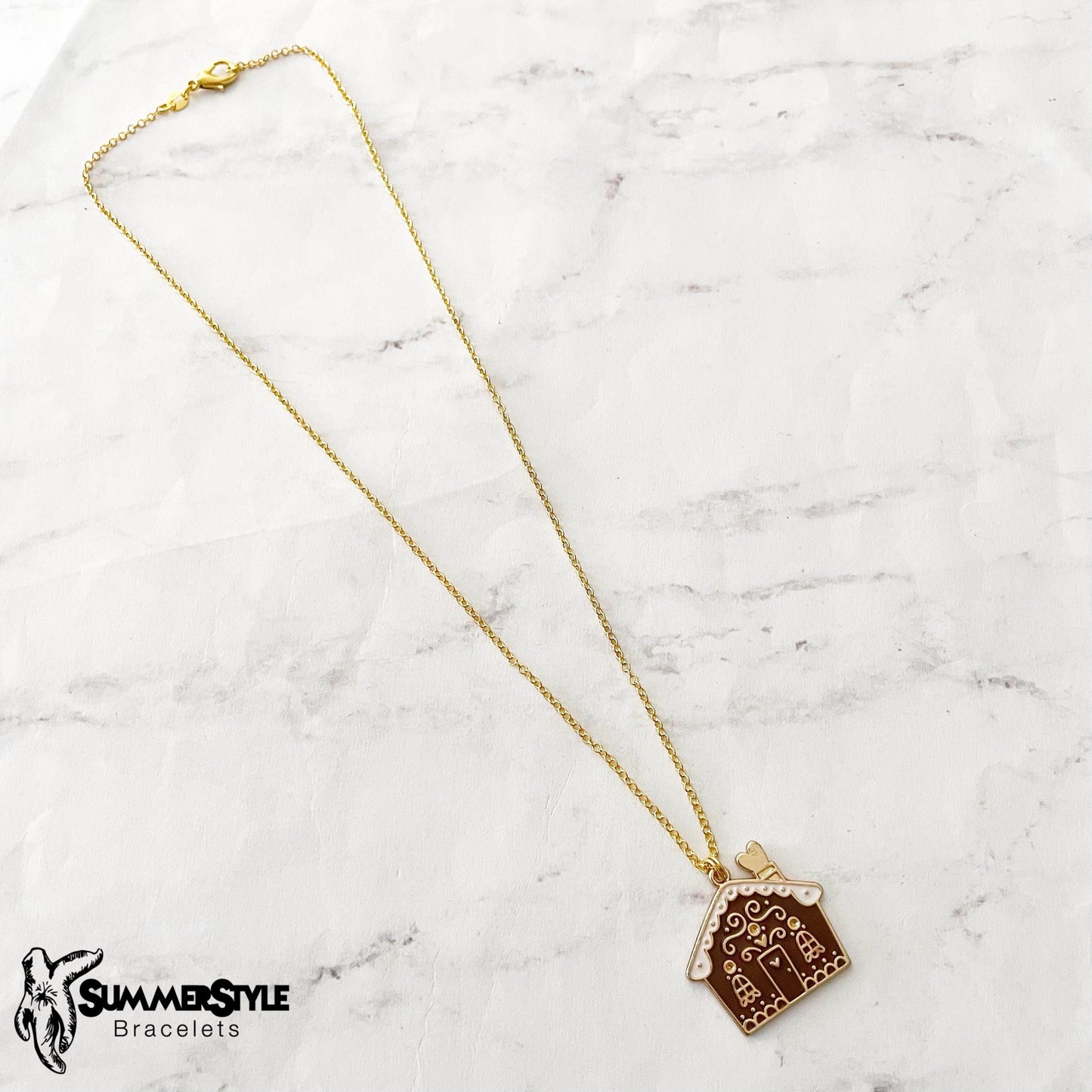 CHRISTMAS Candy Cane Charm Necklace, Christmas Necklace, Christmas Jewelry, Gold Chain Necklace, SummerStyle Bracelets