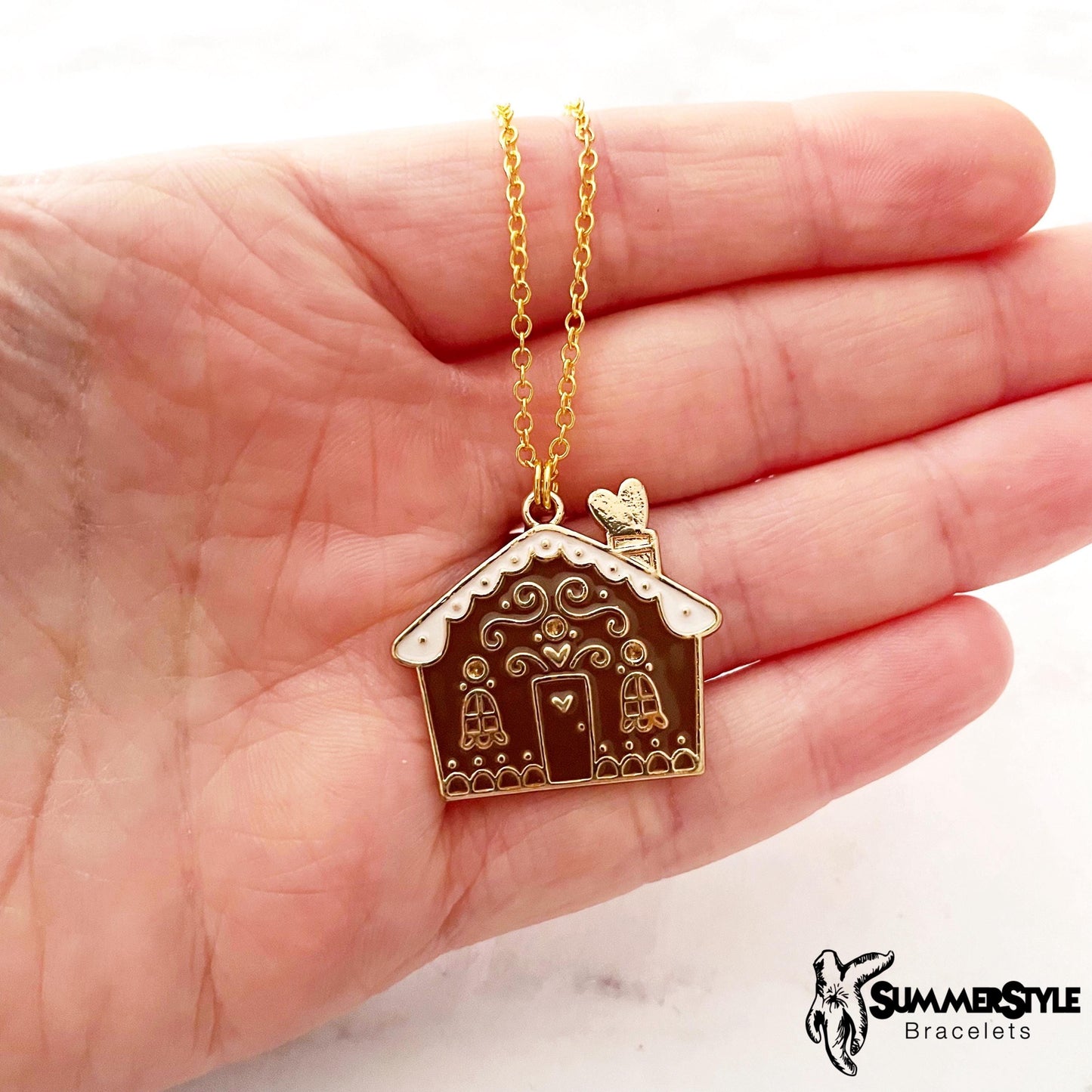 CHRISTMAS Candy Cane Charm Necklace, Christmas Necklace, Christmas Jewelry, Gold Chain Necklace, SummerStyle Bracelets