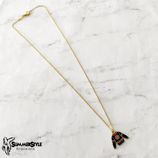 CHRISTMAS Ugly Sweater Charm Necklace, Christmas Necklace, Christmas Jewelry, Gold Chain Necklace, SummerStyle Bracelets