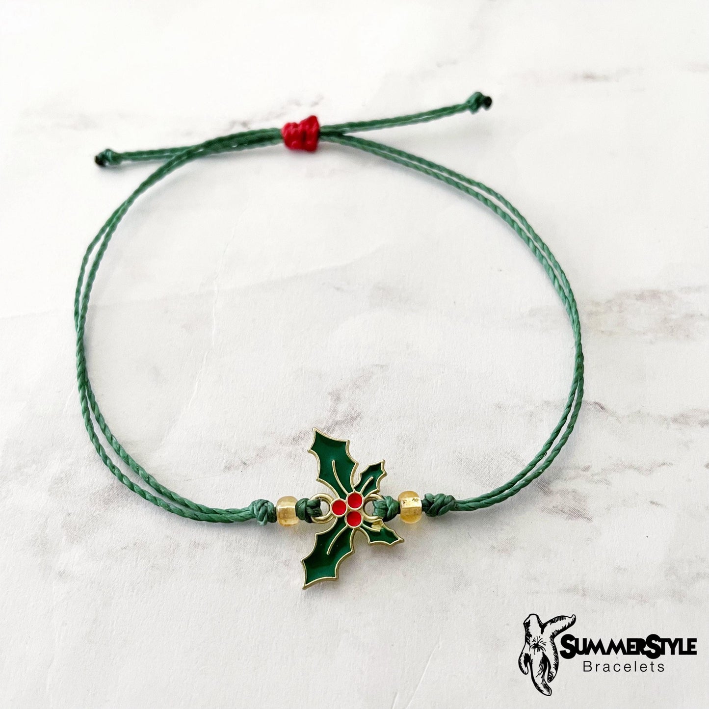 CHRISTMAS Happy Holly Bracelet Set, Christmas Bracelet, Holiday Jewelry, SummerStyle Bracelets