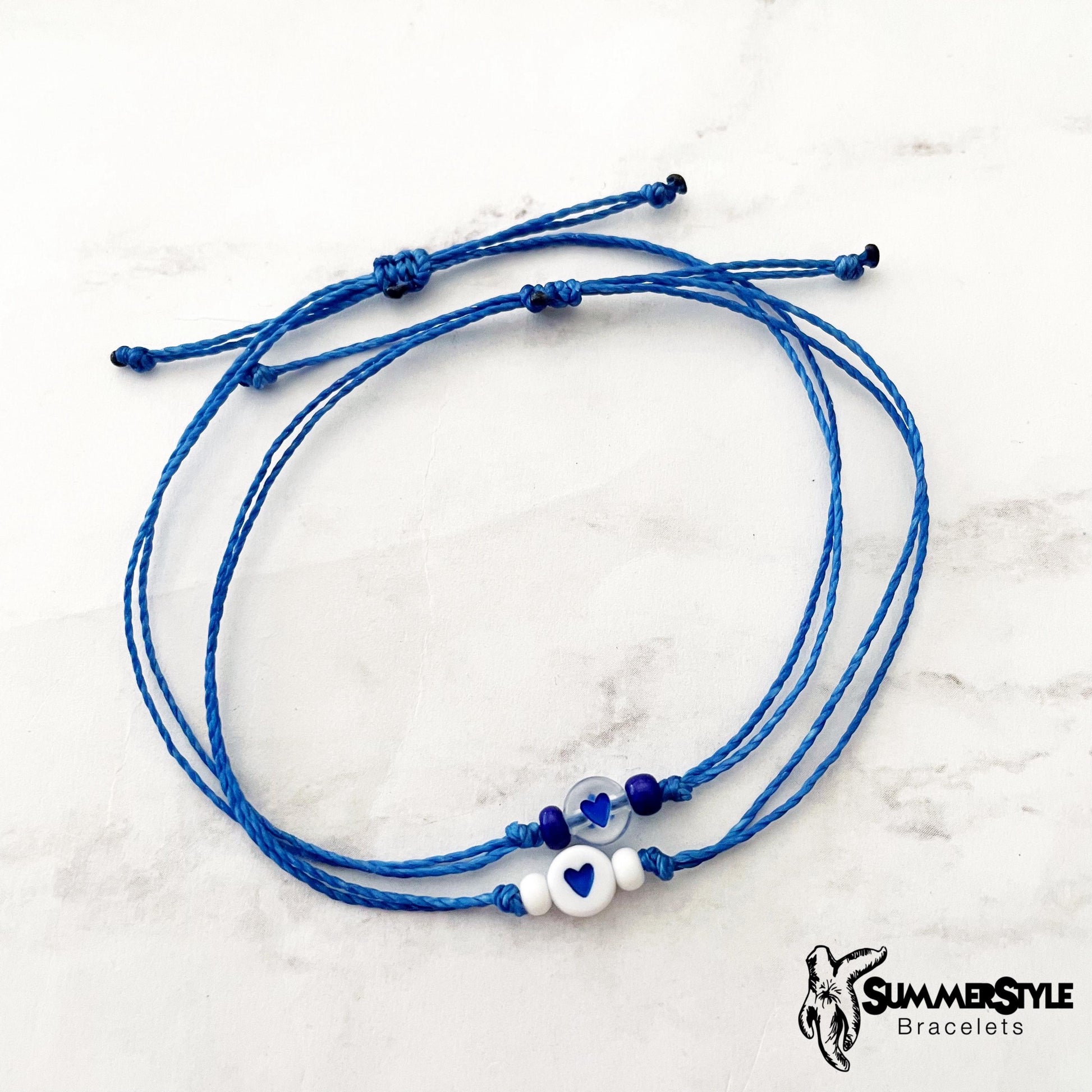 Mini Dark Blue Heart Stackable Adjustable Waterproof Bracelet, Stackable Bracelet, Friendship Bracelet, SummerStyle Bracelets