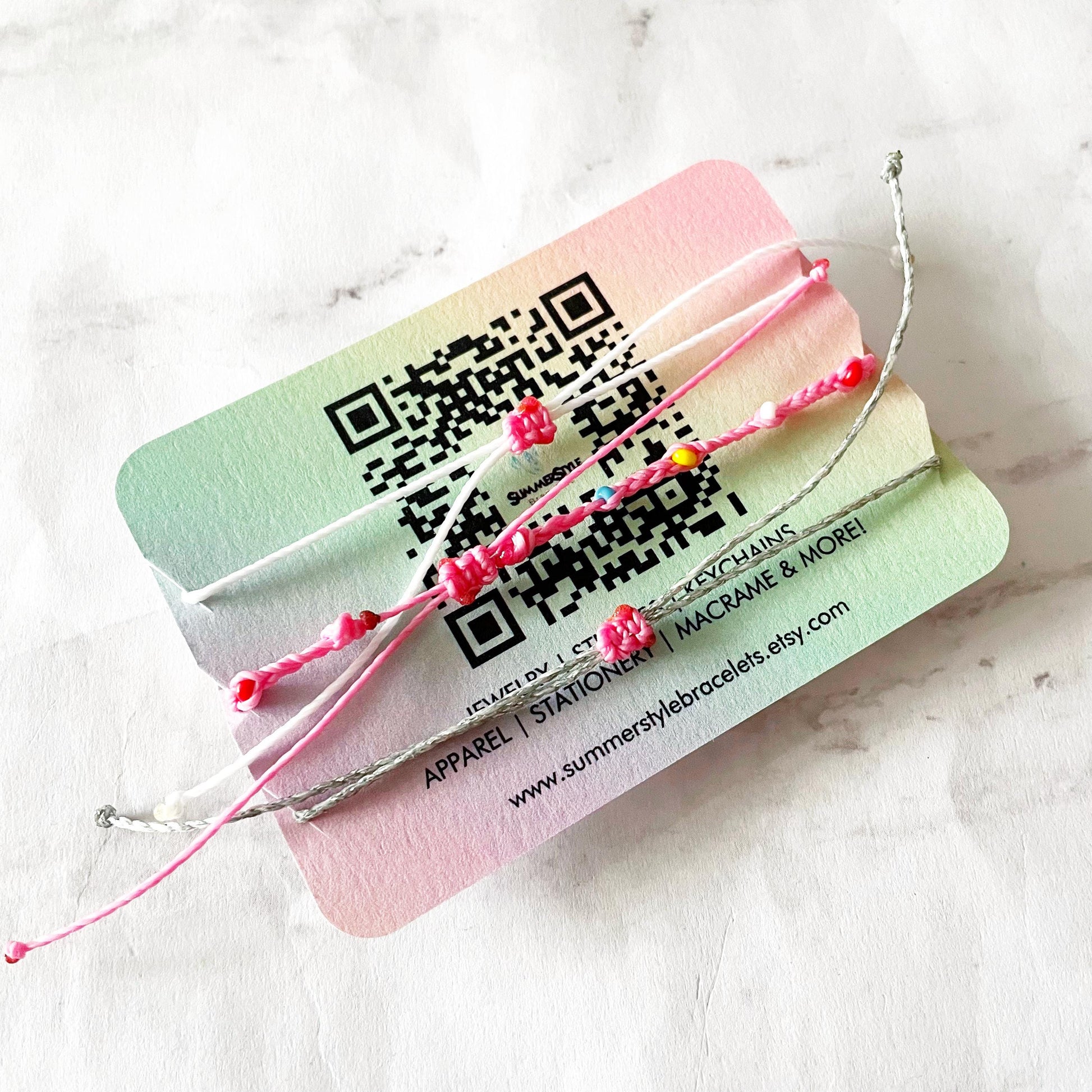 Pretty Pink Christmas Tree Bracelet Set, One of a Kind Bracelet Trio, Unique Bracelet Set, Christmas Jewelry, SummerStyle Bracelets