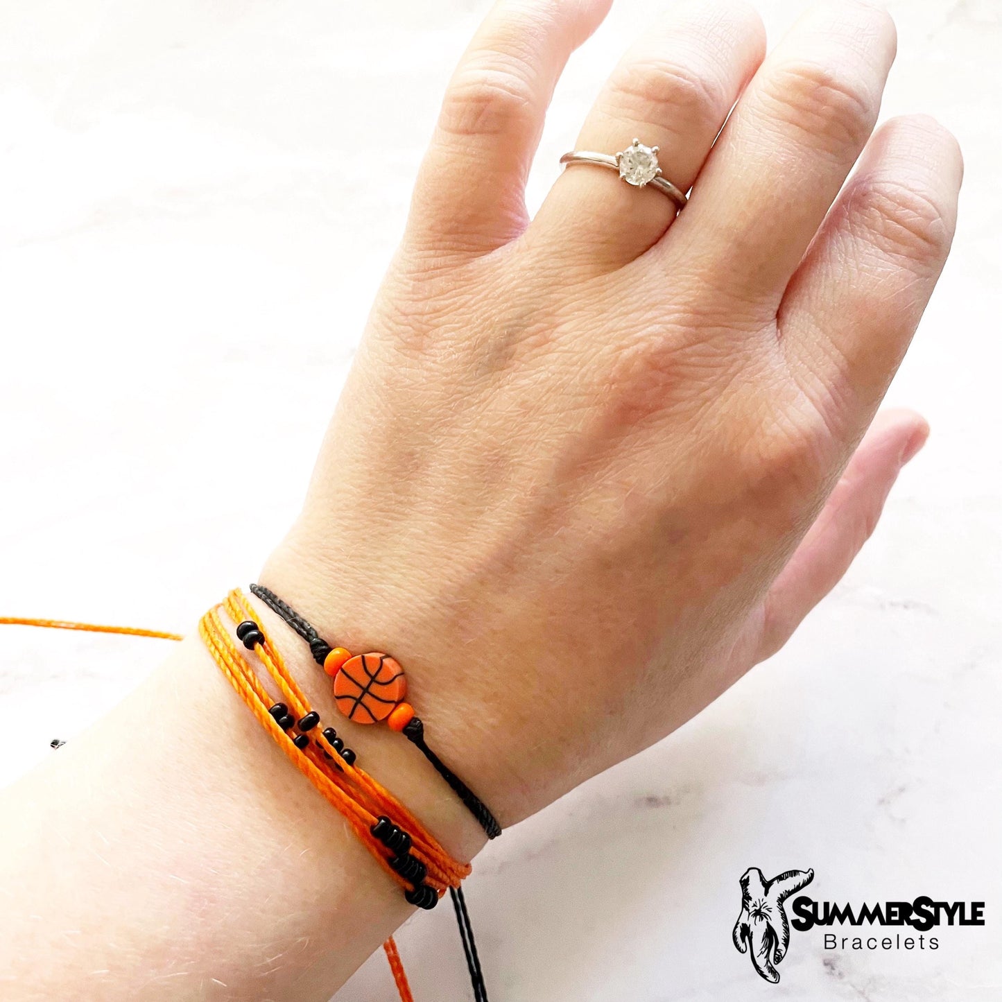 Basketball Bracelet Set, Sport Jewelry, Basketball Gift, SummerStyle Bracelets