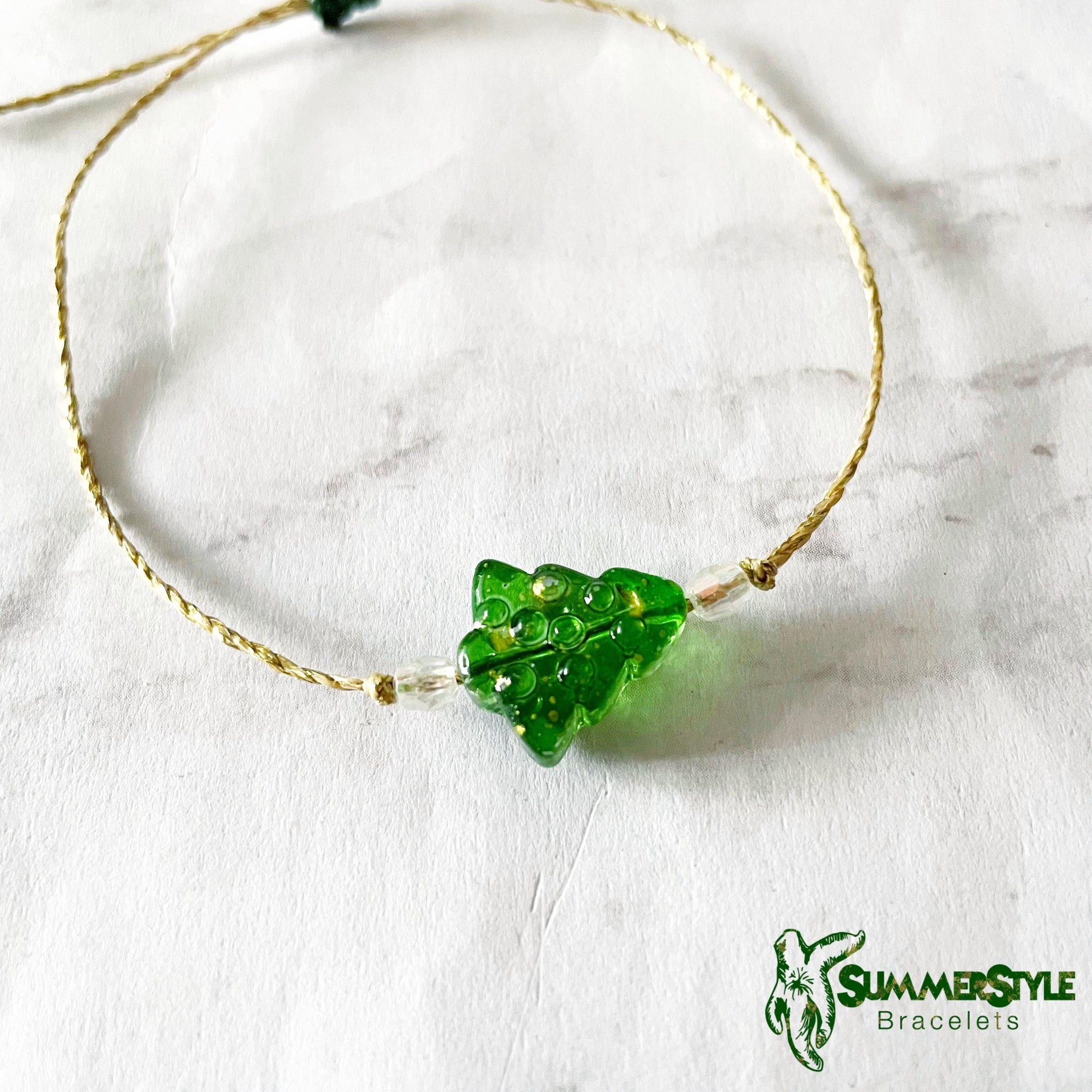 CHRISTMAS Shimmery Tree Adjustable Waterproof Bracelet, Holiday Jewelry, Christmas Tree Bracelet, Christmas Jewelry, SummerStyle Bracelets