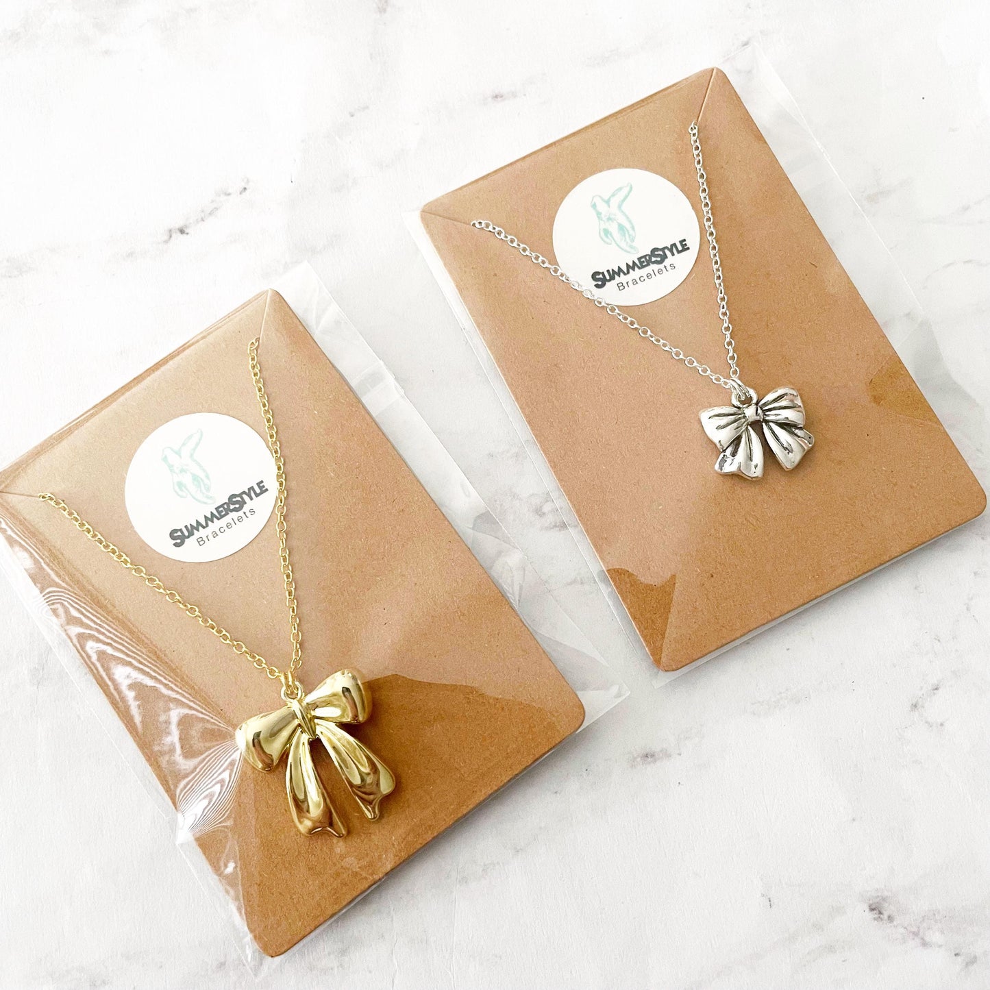 Girly Bow Charm Necklace, Dainty Necklace, Christmas Jewelry, Gold Chain Necklace, SummerStyle Bracelets