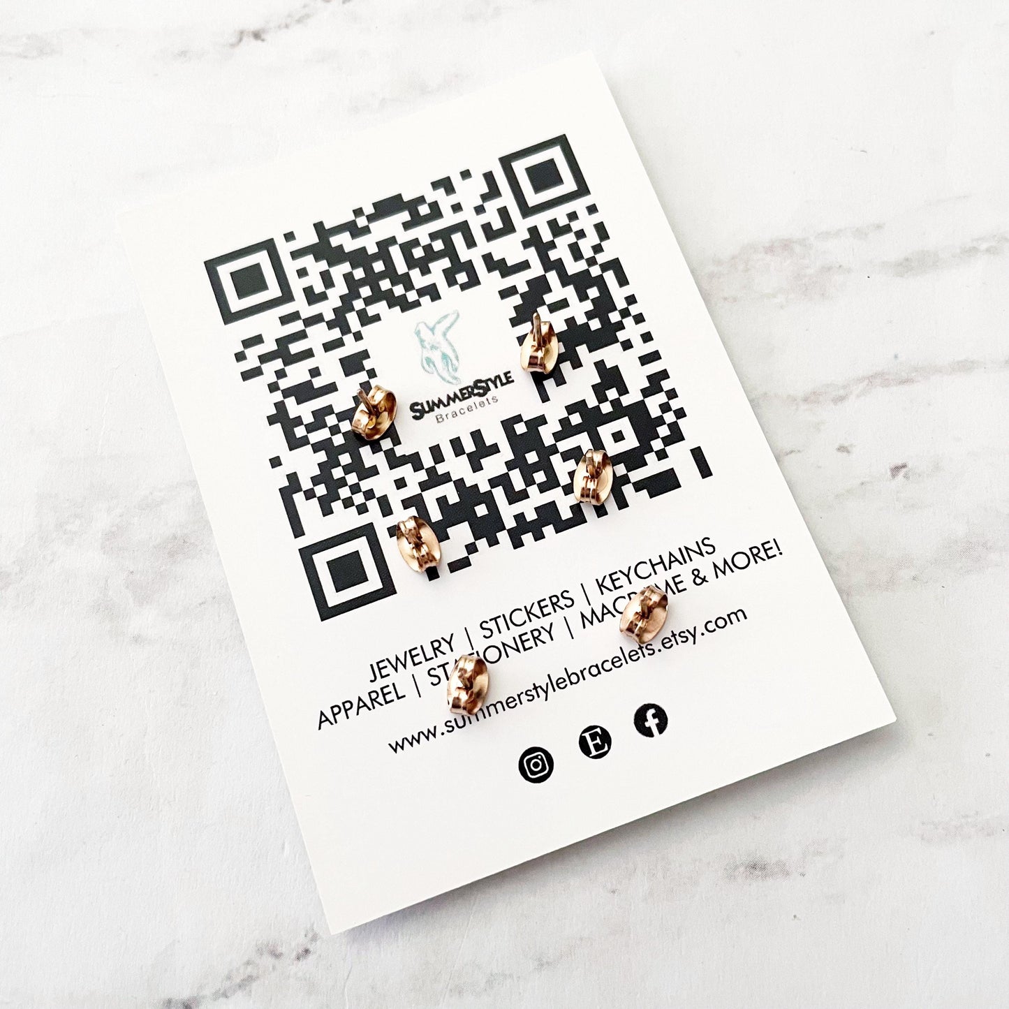 Rose Gold Valentine’s Day Stud Earring Set, Stud Earrings Trio, Heart Earrings, SummerStyle Bracelets