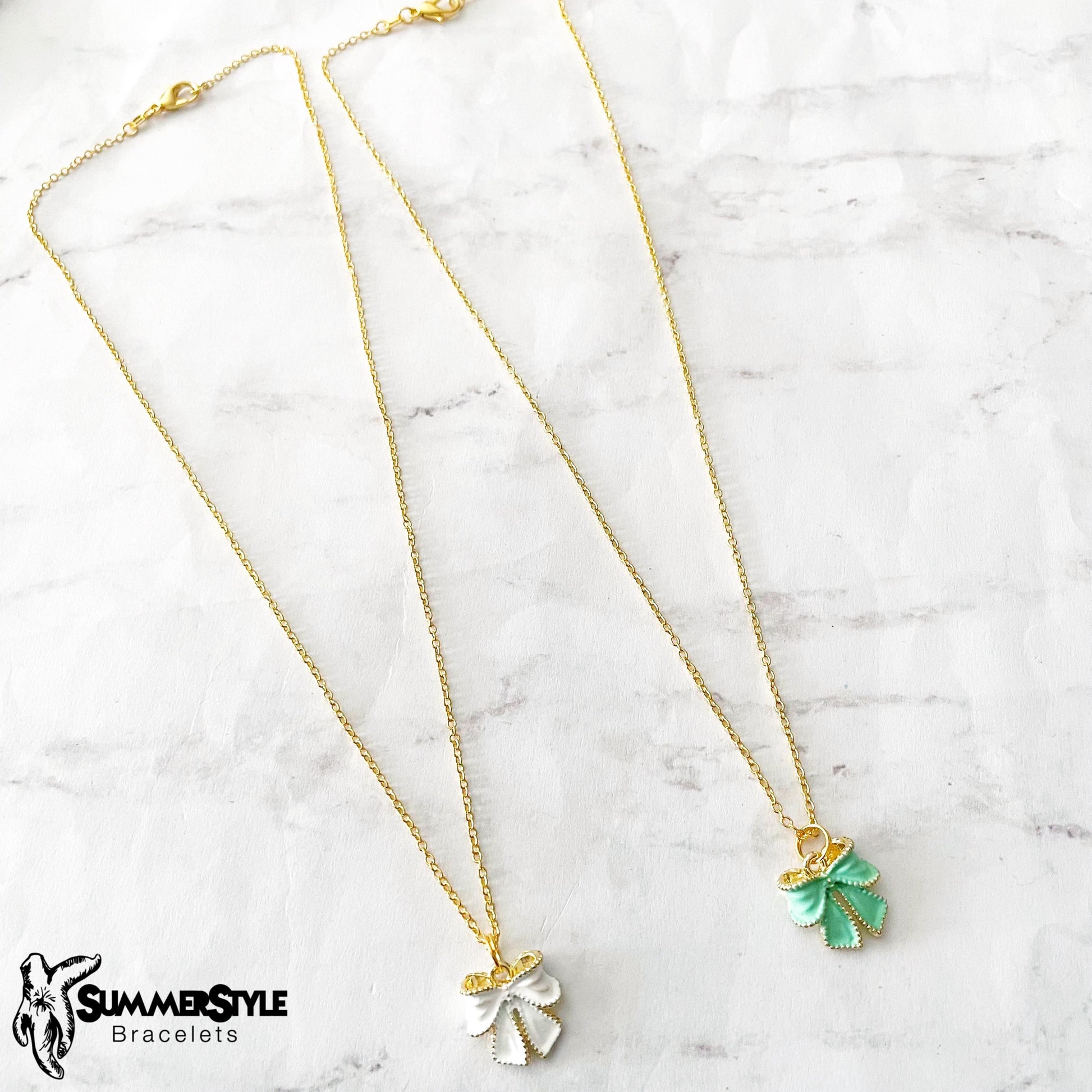 Bridal Bow Charm Necklace, Bow Jewelry, Stainless Steel Chain Necklace, SummerStyle Bracelets