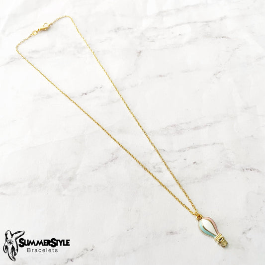 Hot Air Balloon Charm Necklace, Unique Jewelry, Gold Chain Necklace, SummerStyle Bracelets