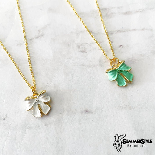 Bridal Bow Charm Necklace, Bow Jewelry, Stainless Steel Chain Necklace, SummerStyle Bracelets