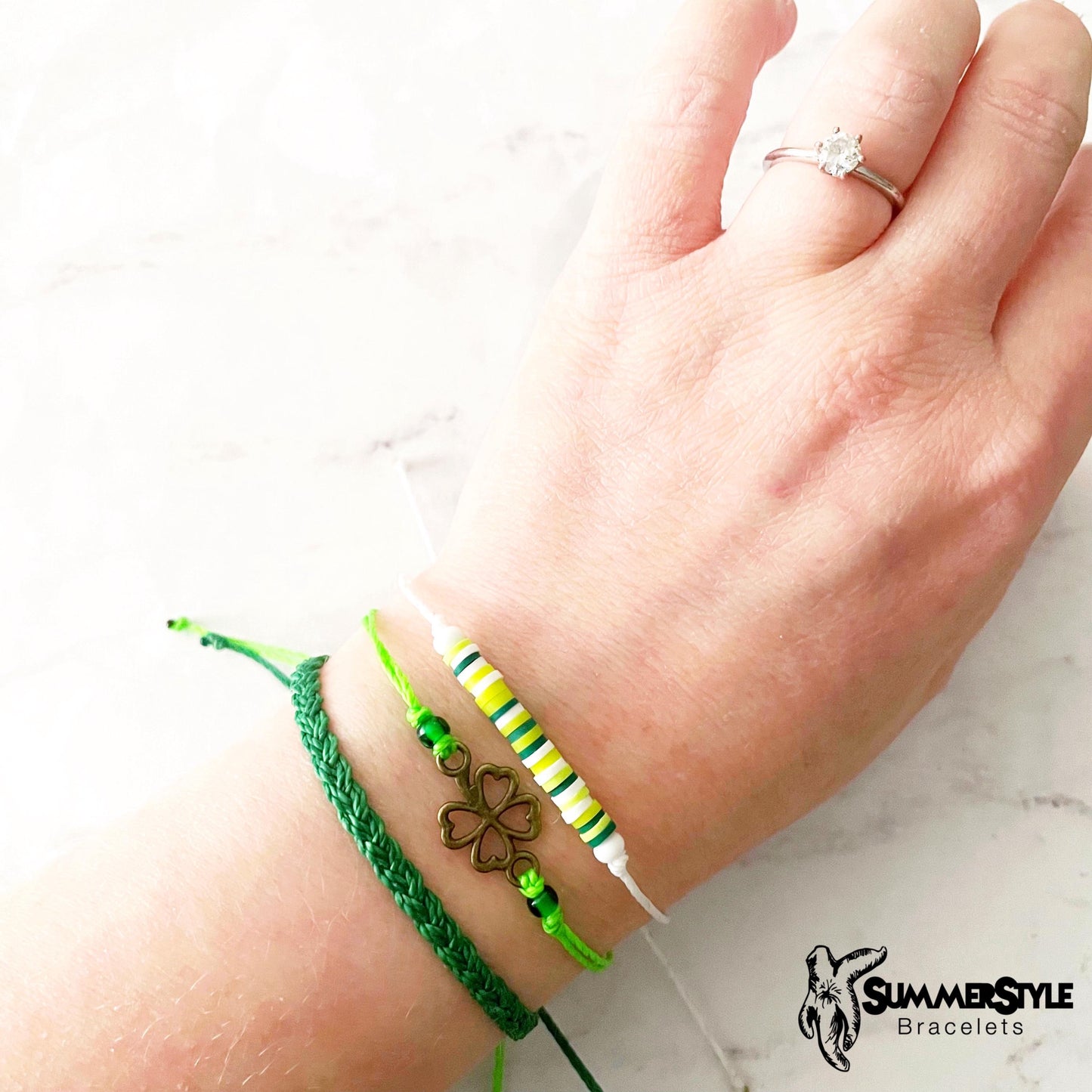 ST PATRICKS DAY Shamrock Adjustable Waterproof Bracelet Set, St Patty’s Day Bracelet, Lucky Jewelry, SummerStyle Bracelets